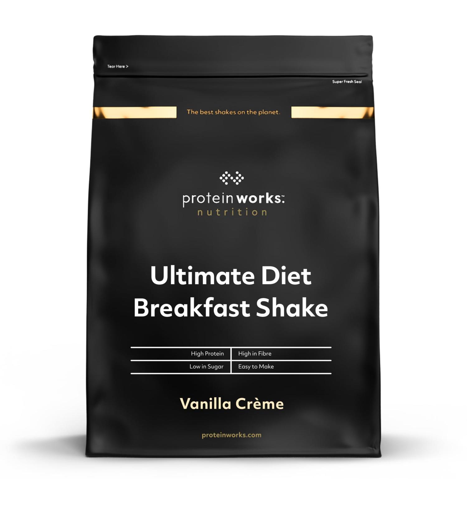 Protein Works - Ultimate Diet Breakfast Shake | High Protein 230 Calorie Breakfast | Low Calorie Breakfast Shake | Protein Meal Replacement | 9 Servings | Vanilla Cr me 500g - Buy Online on GoSupps.com