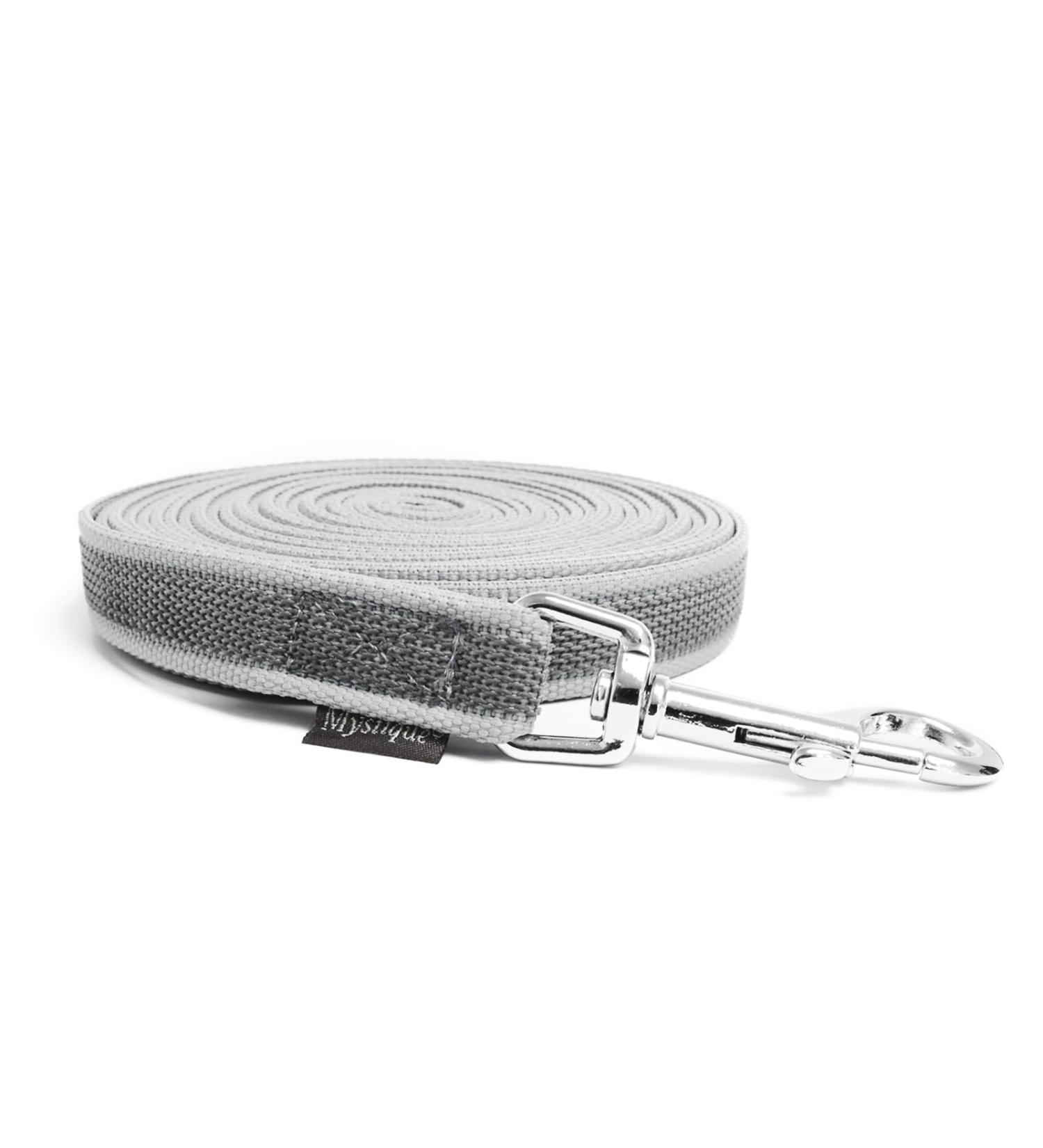 Mystique Rubberized towline 20mm with hand loop standard carabiner grey 10m 10m Grey