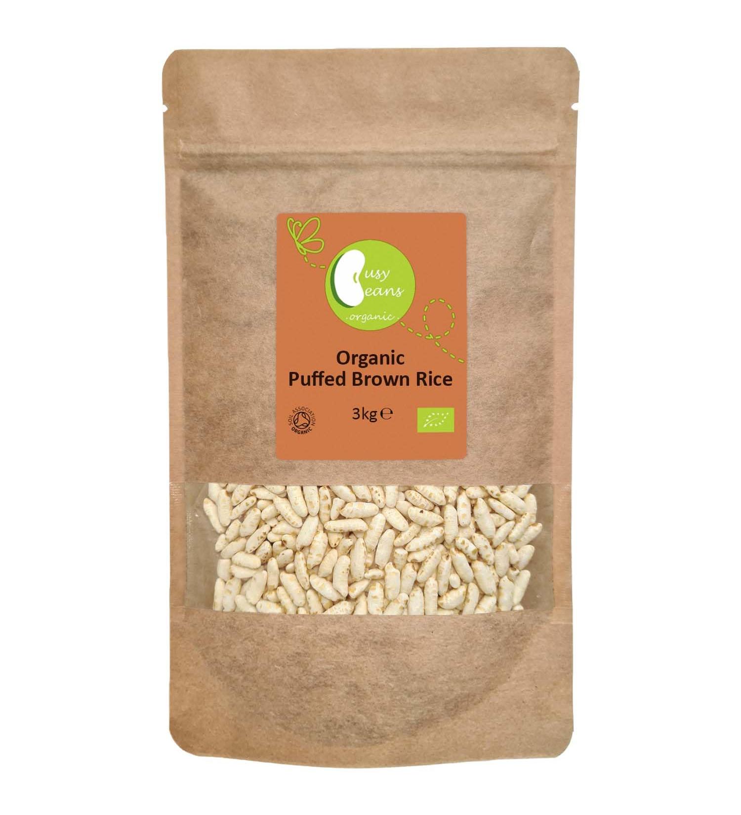 Organic Puffed Brown Rice | Certified Organic | by Busy Beans Organic (3kg) - Buy Online on GoSupps.com