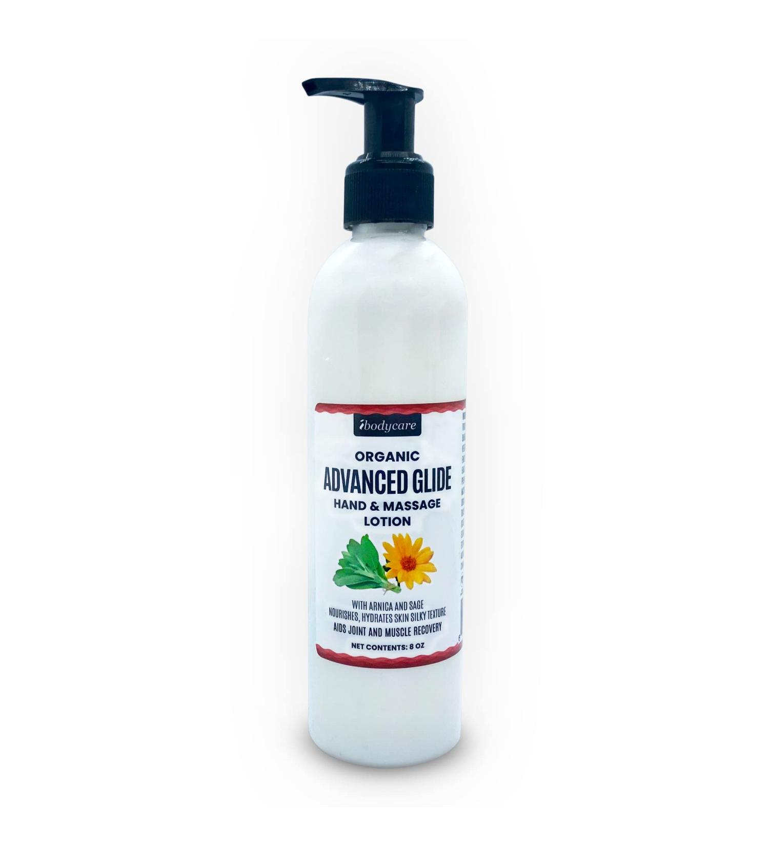 ibodycare Advanced Glide Massage Lotion with Arnica and Sage - Hydrating Hand Cream for Massage Therapy - 8 oz - Buy Online on GoSupps.com