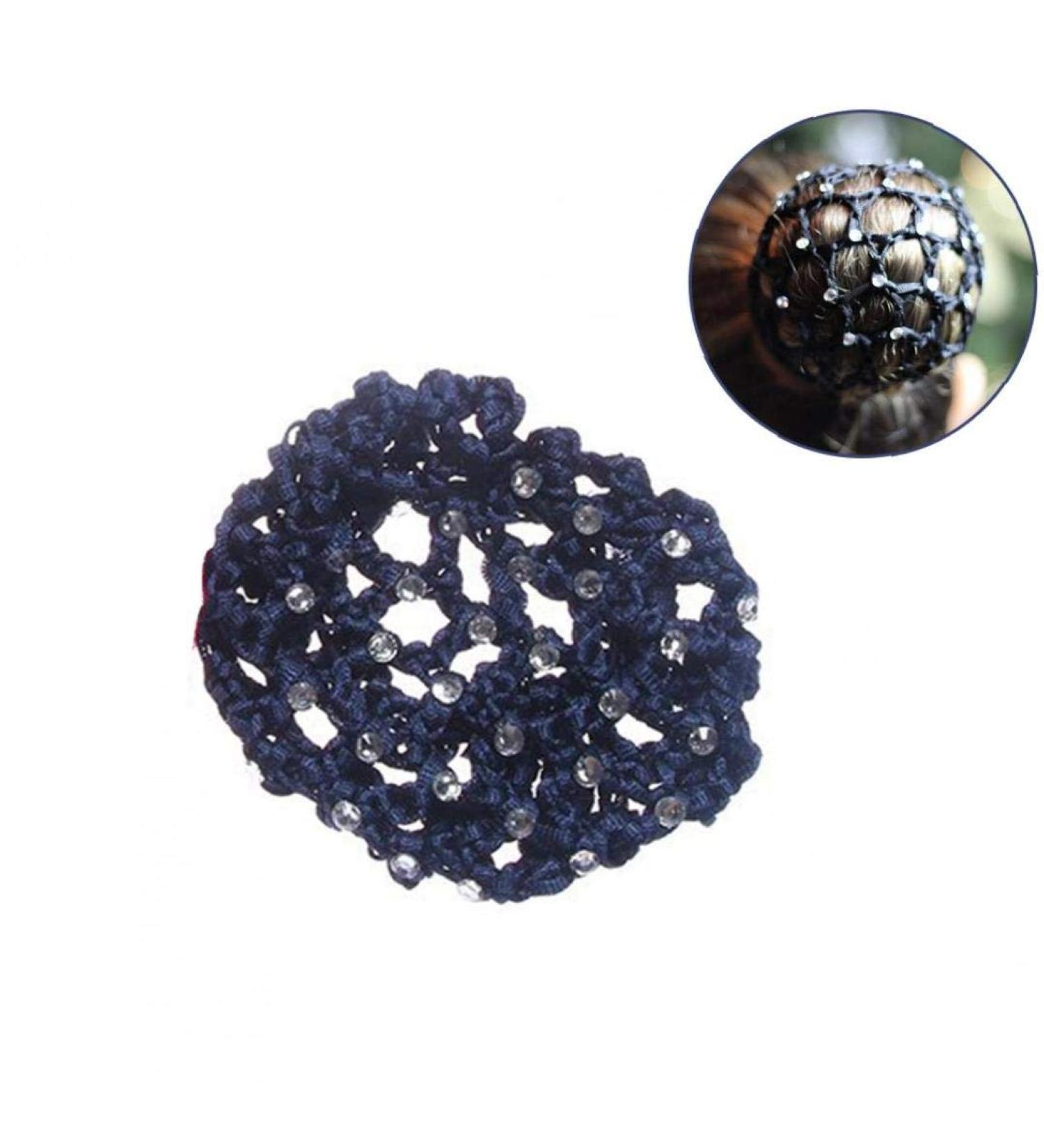 Cotton Hair Bun Cover Crochet Snoods Hairnet for Ballet Dance Skating for Girls Navy - Buy Online on GoSupps.com
