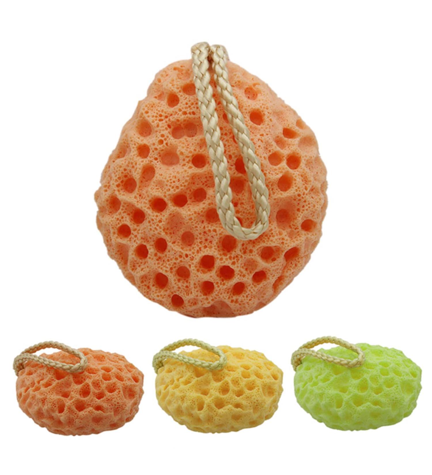 HAPINARY Kids Bath Sponges Body Wash for Kids Natural Bath Sponge Facial Sponges Body Wash Infused Sponge Body Scrubber Face Scrubbers Exfoliating Sponge Clean Baby Dishwasher - Buy Online on GoSupps.com