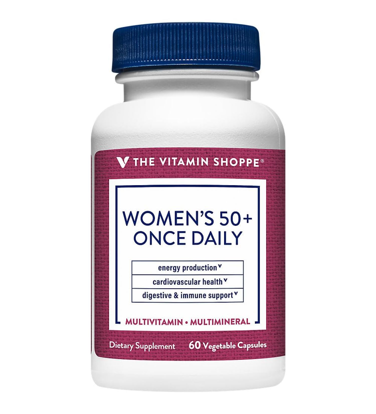 The Vitamin Shoppe Women's 50+ Once Daily for Energy Production Cardiovascular Health and Digestive & Immune Support (60 Capsules) - Buy Online on GoSupps.com