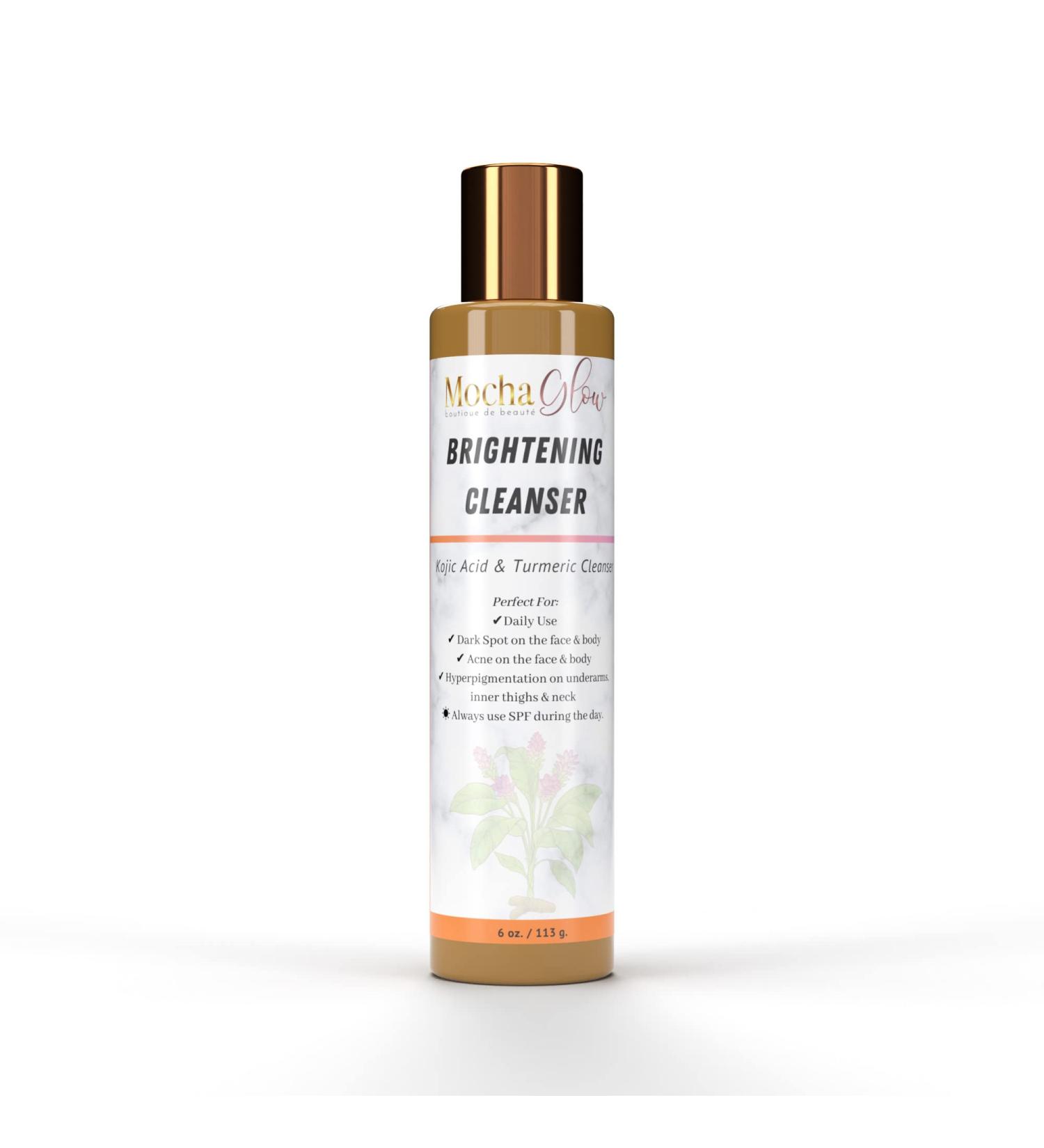 Mocha Glow Brightening Cleanser with Turmeric & Kojic Acid - Acne & Dark Spot Treatment 6 OZ - Buy Online on GoSupps.com