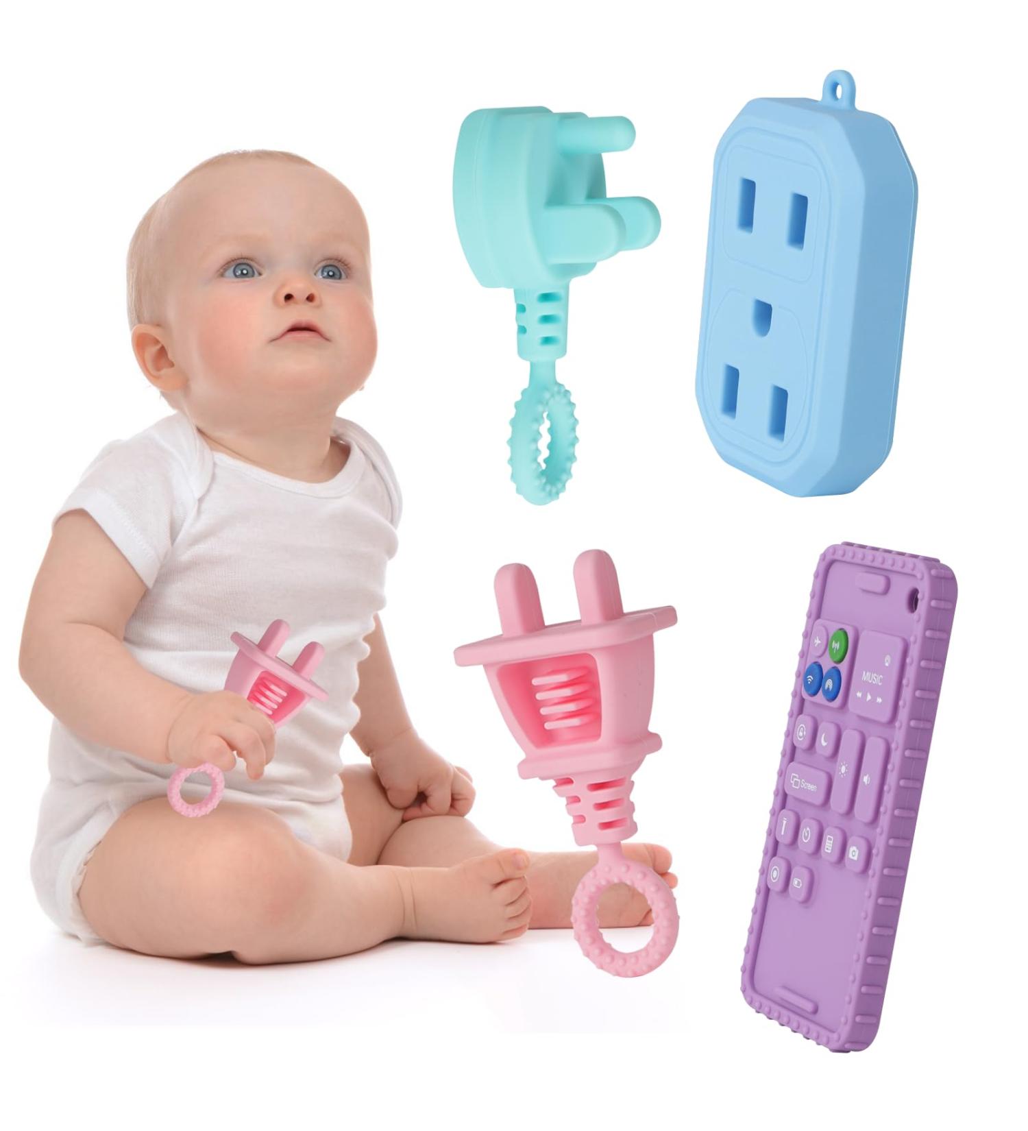 Deao Beissring Baby - 4 BPA-Free Silicone Teething Rings for Babies | Soft Tooth Aids for Gum Relief & Toddler Gripping | Ideal Gifts for 3 Months+ - Buy Online on GoSupps.com