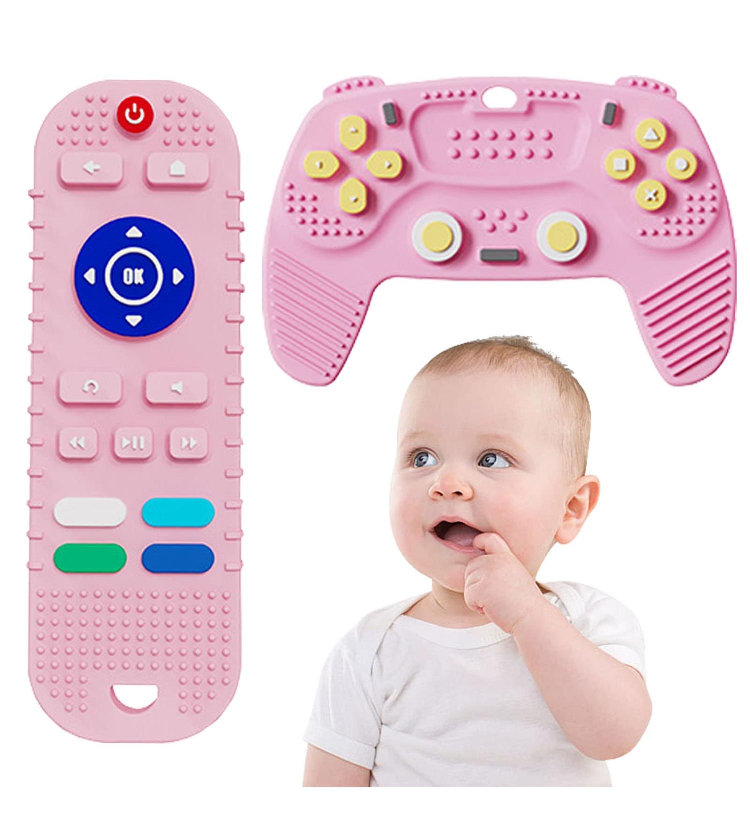 2PCS Silicone Baby Teething Toys Remote Control Remote Control & Game Controller Silicone Teething Toy (Pink) - Buy Online on GoSupps.com