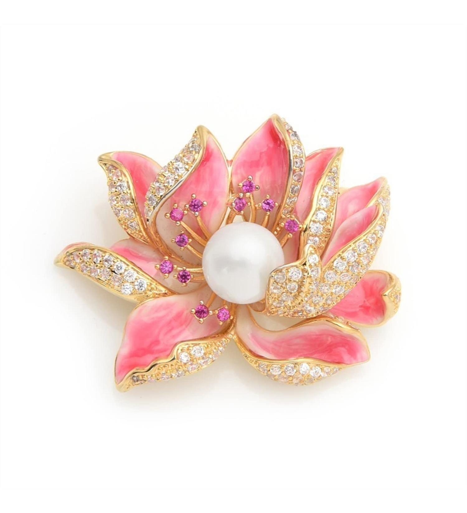 WIPPWER Pin Jewelry Gifts for Women Ladies Fashion Accessories Ladies Elegant Lotus Brooch Flower Shaped Brooch Party Banquet Brooch Brooches & Pins - Buy Online on GoSupps.com