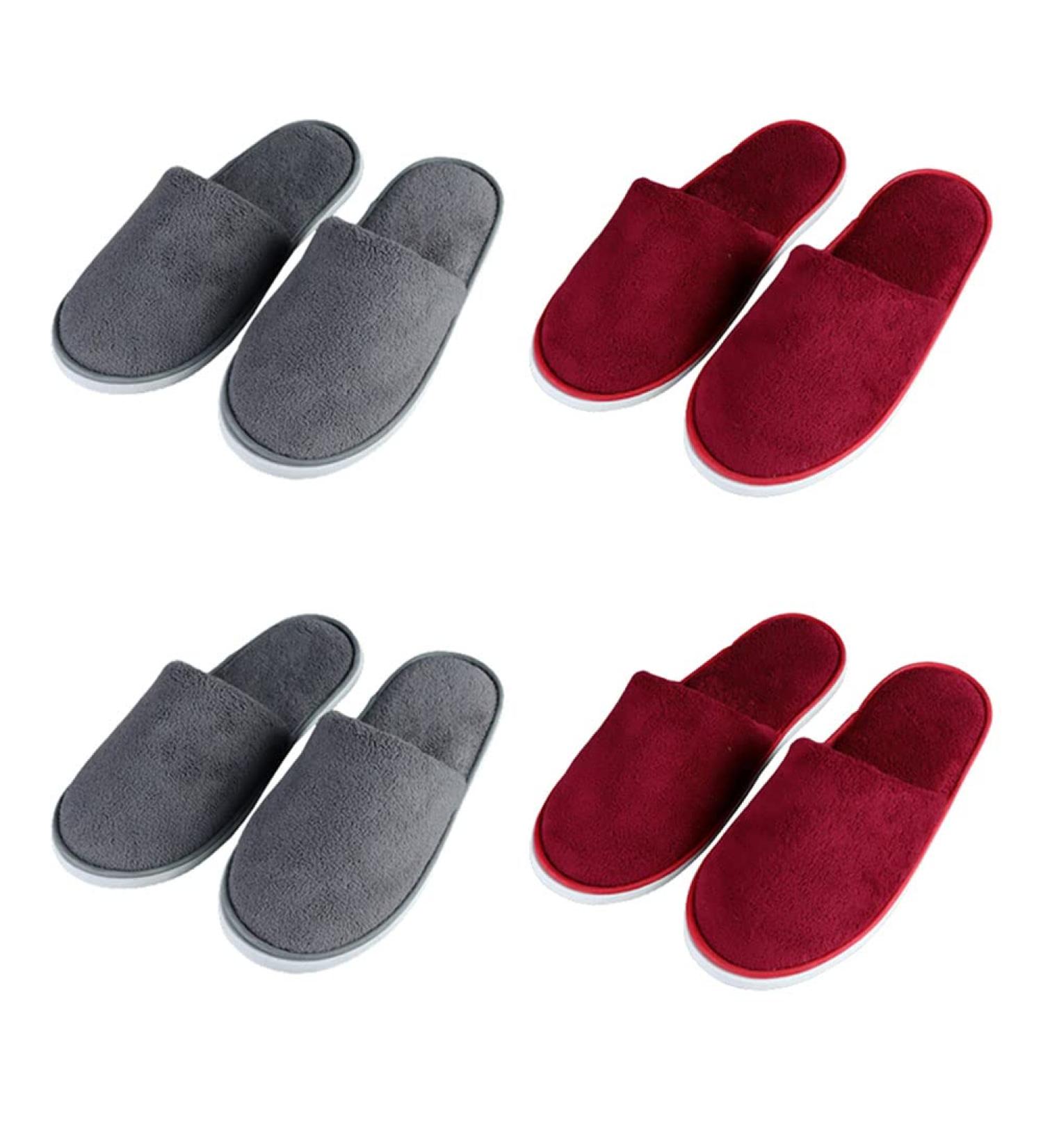 Teceyfeet 4 Pairs Guest Slippers Set | High-Quality Hotel & Bathing Slippers for Men & Women - International Shipping Available - Buy Online on GoSupps.com