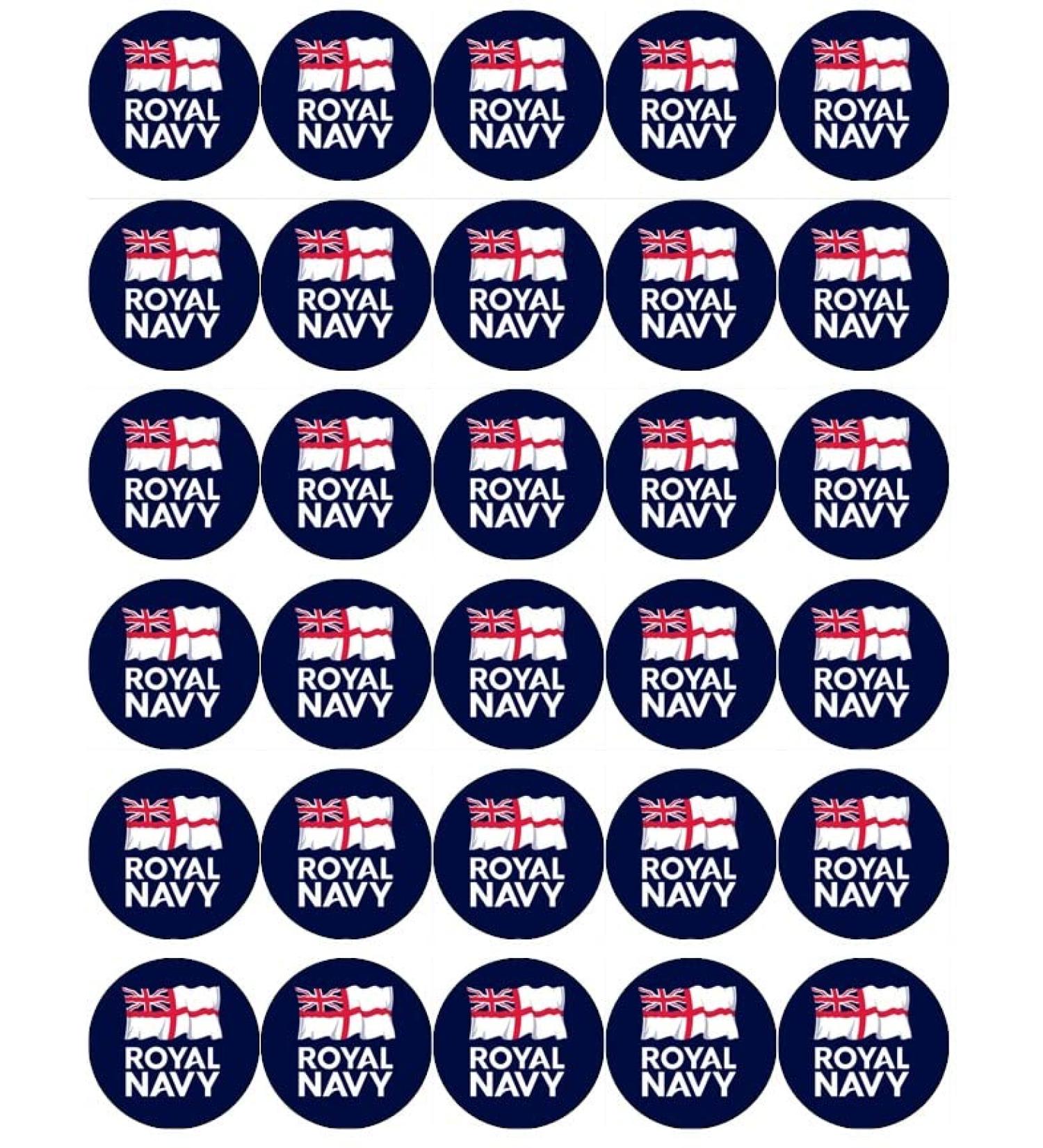Royal Navy Flag Logo Cupcake Toppers Edible Wafer Paper Fairy Cake Toppers Birthday Cakes Decorations