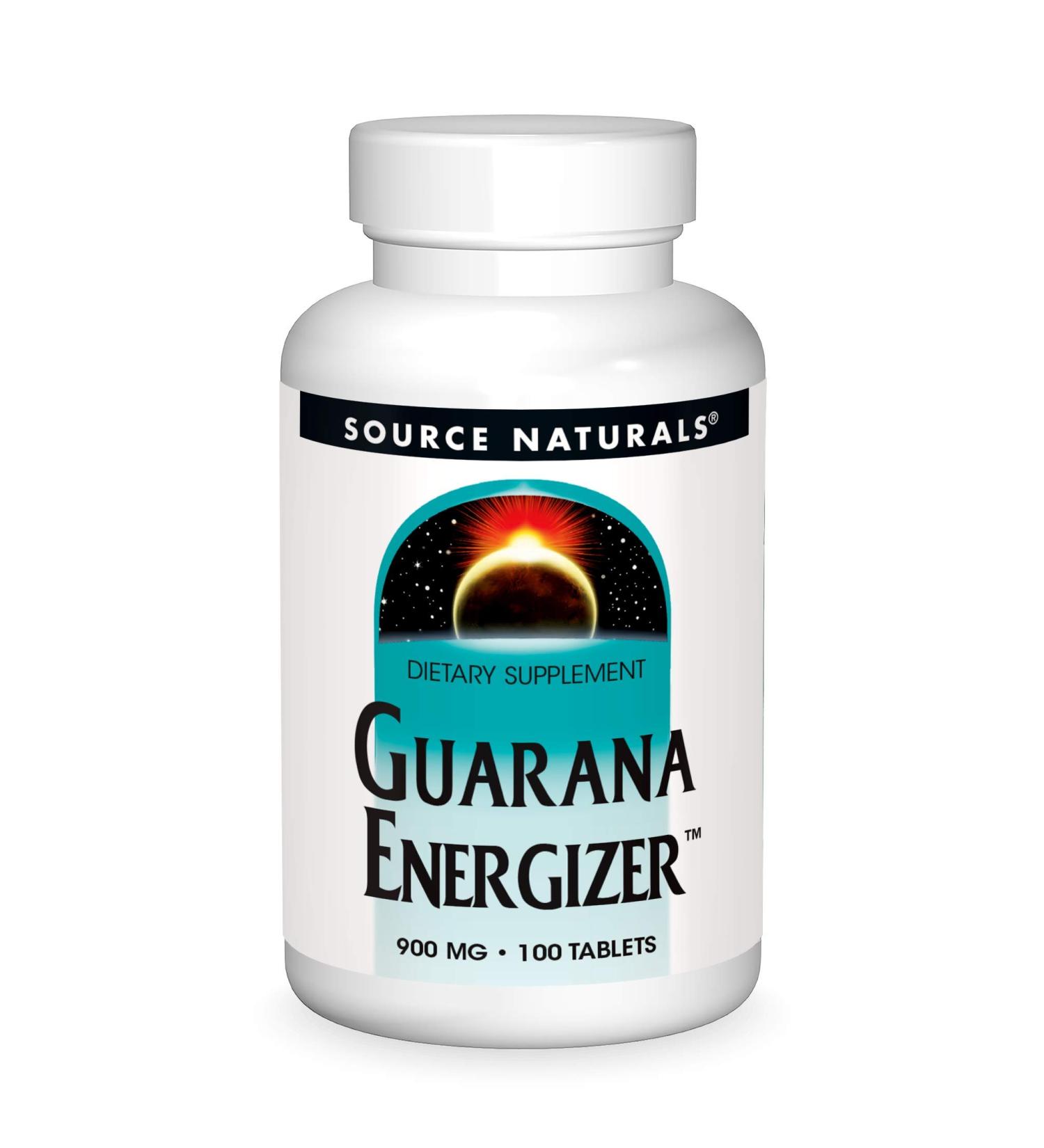 Source Naturals Guarana Energizer 900mg - 100 Tablets | Natural Caffeine Boost for Energy and Focus - Buy Online on GoSupps.com