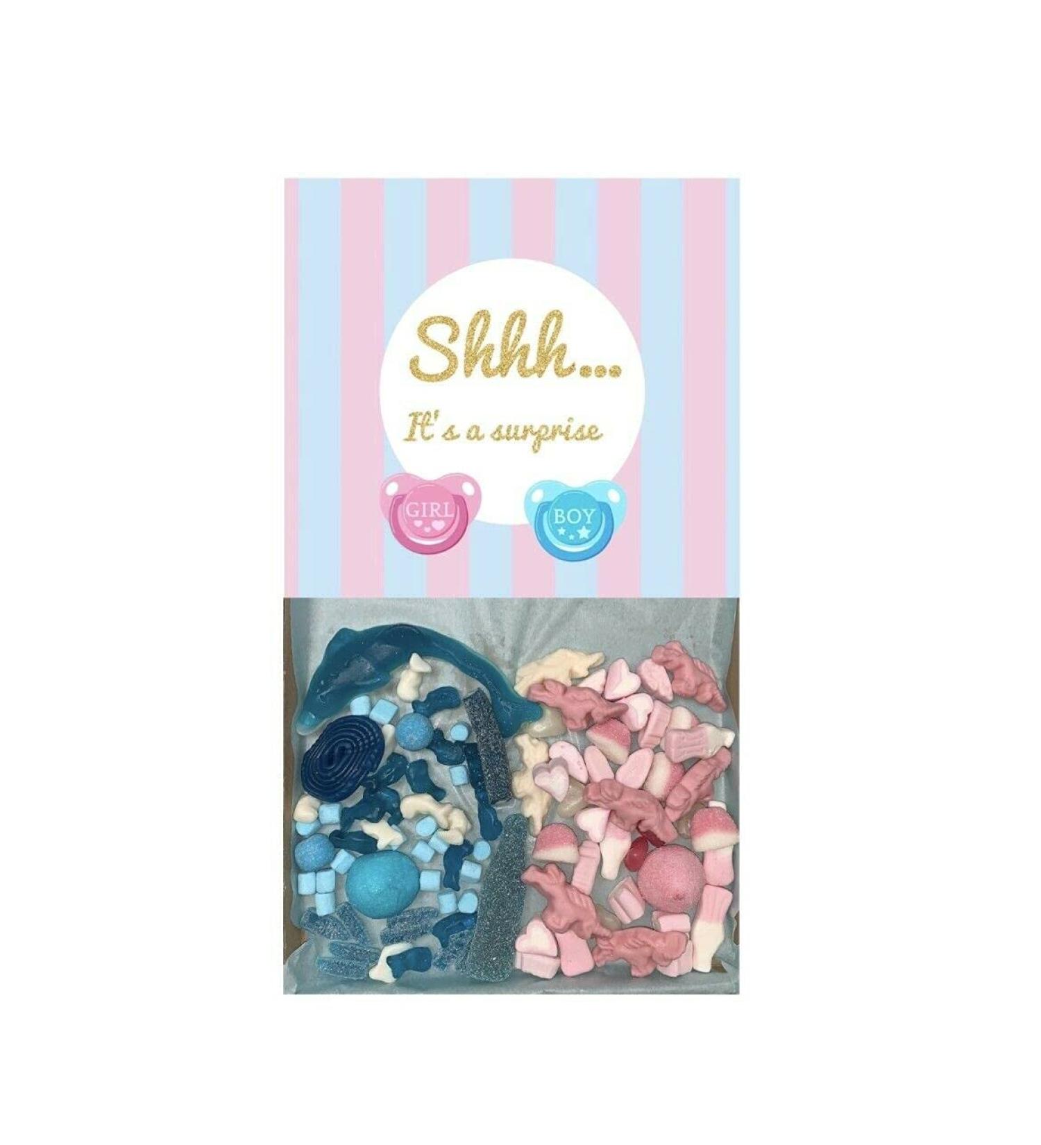 Baby Shower Pink & Blue Sweet Selection Box Sweet Hamper 300 g Baby Shower Gender Reveal present Pick n mix Sweet Candy - Buy Online on GoSupps.com