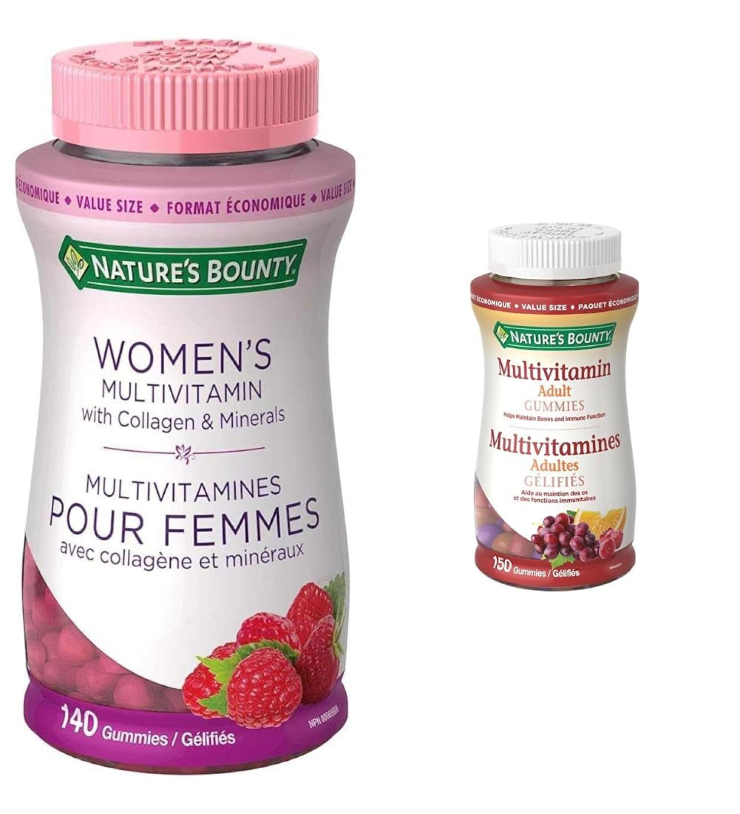 Nature's Bounty Women's Multivitamin Gummies + Nature's Bounty Adult Multivitamin Gummies (150 Count) - Buy Online on GoSupps.com