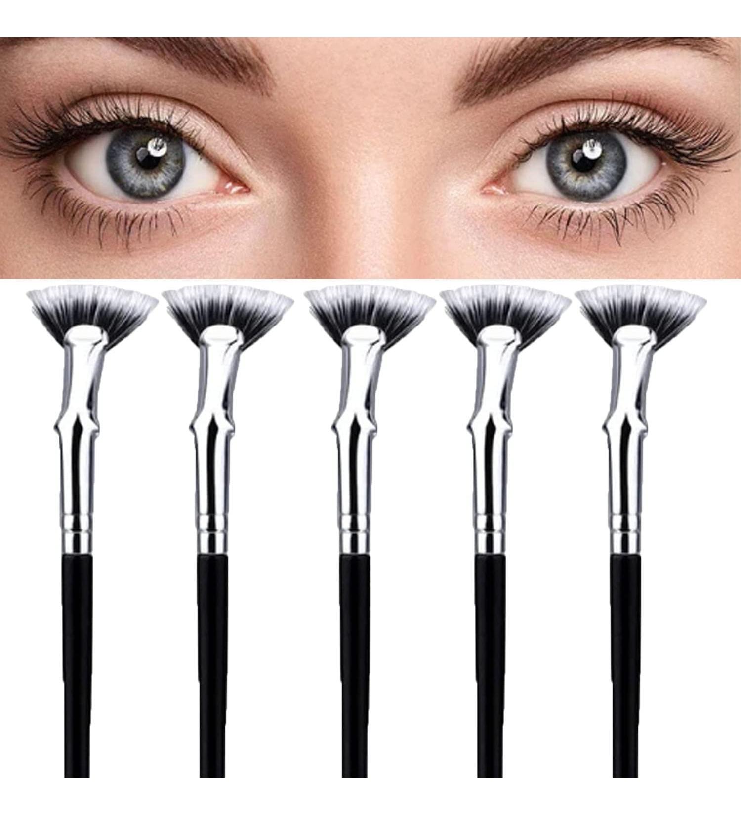 Mascara Fan Brush for Lashes Dolly Mascara Fan Brush Mascara Brush Lash Wand Brush Fan for Natural Lifted Effects and Enhance Lower Lashes (5PCS) - Buy Online on GoSupps.com