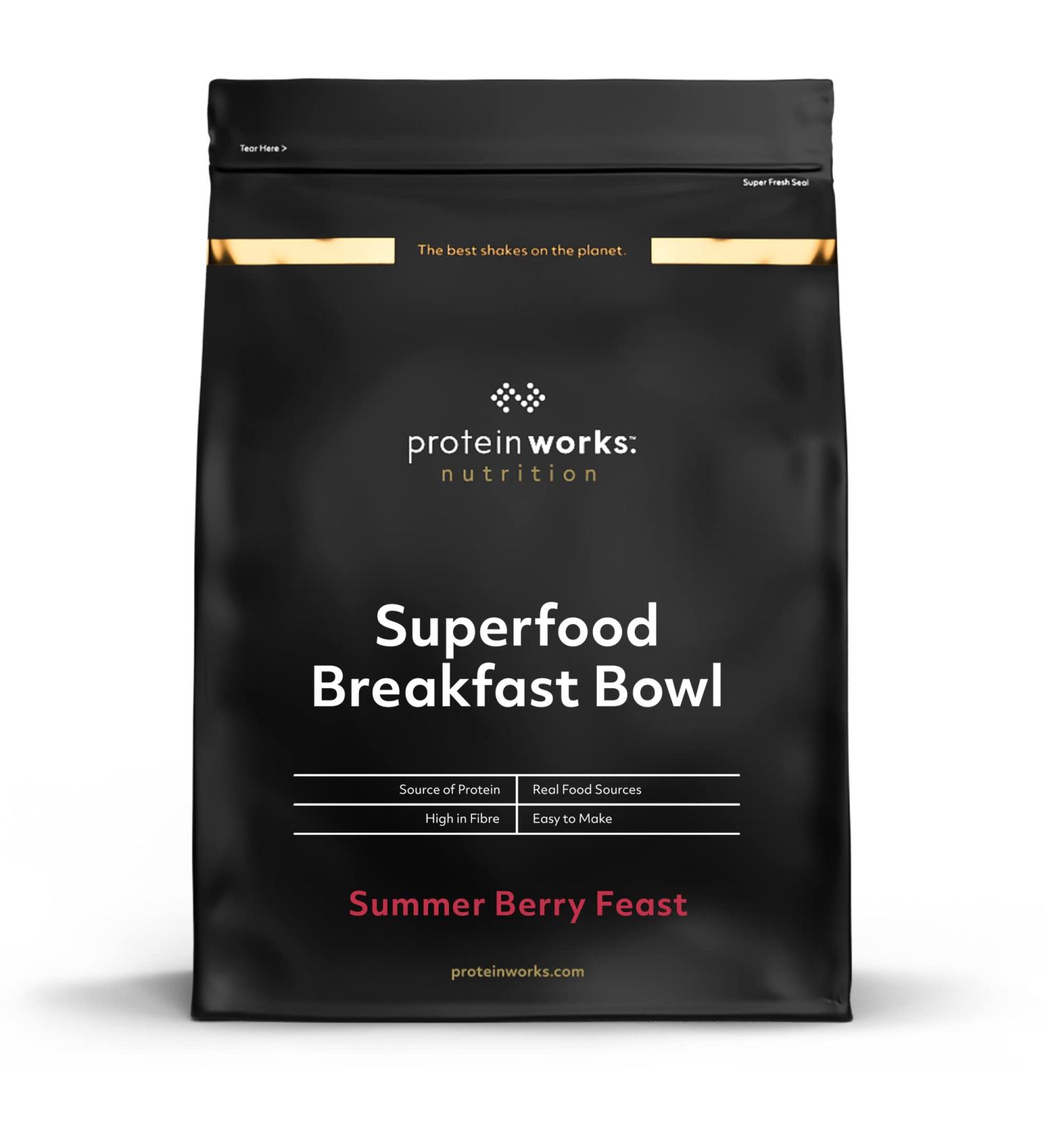 Protein Works Superfood Breakfast Bowl | Summer Berries | High Protein | 600g - Nutrient-Packed Superfood for a Healthy Start - Buy Online on GoSupps.com