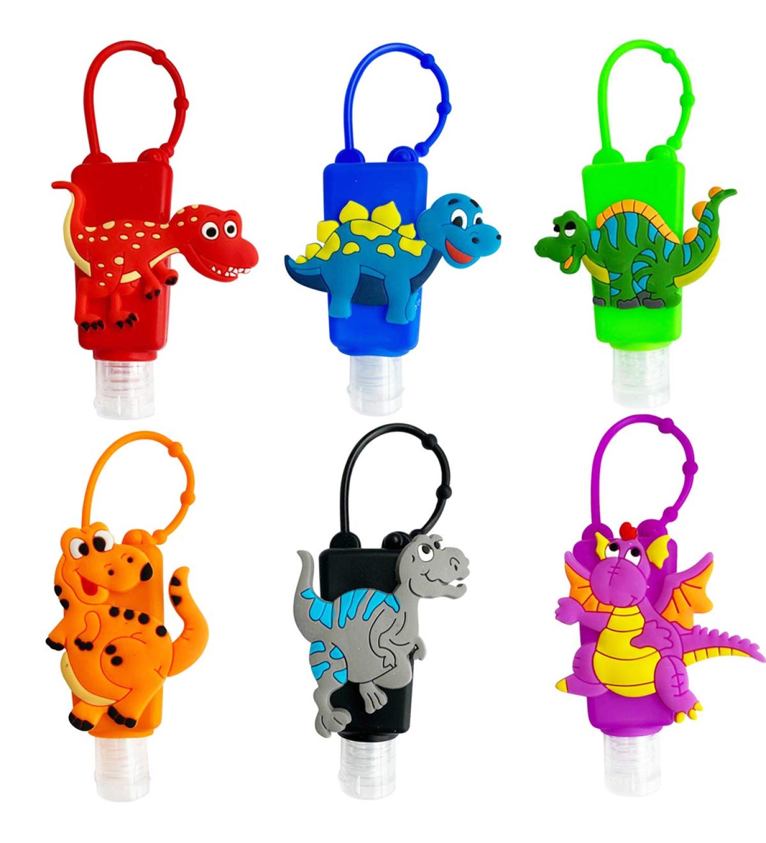 VHOPMORE 6Pcs Kids Travel Hand Sanitizer Bottles with Keychain Holder - Dinosaur Design, 30ml Leak Proof Refillable Containers - Buy Online on GoSupps.com