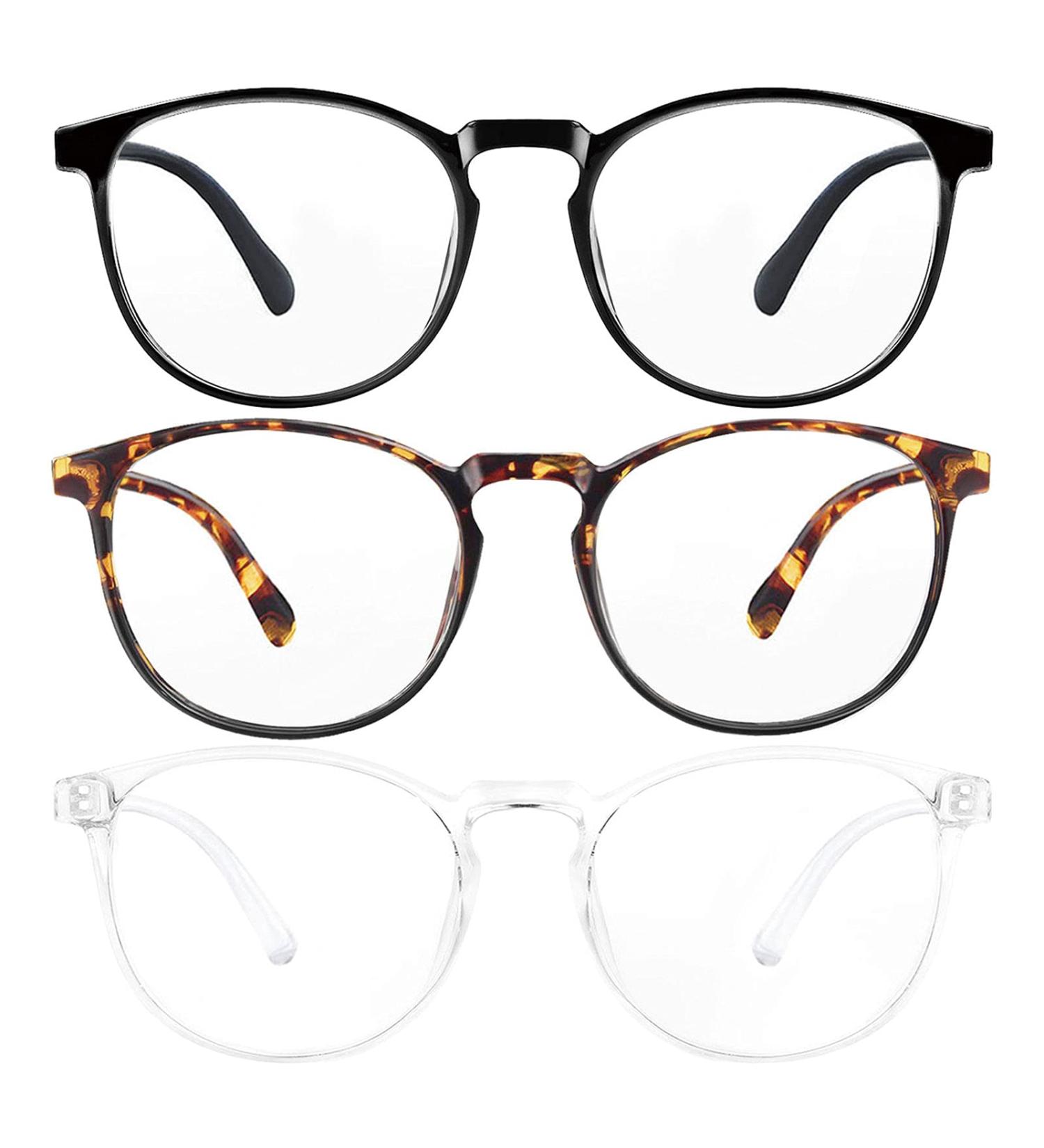 3-Pack Blue Light Blocking Glasses for Women/Men and Teens - Anti Eye Strain Computer Gaming Glasses - Non-Prescription - Buy Online on GoSupps.com