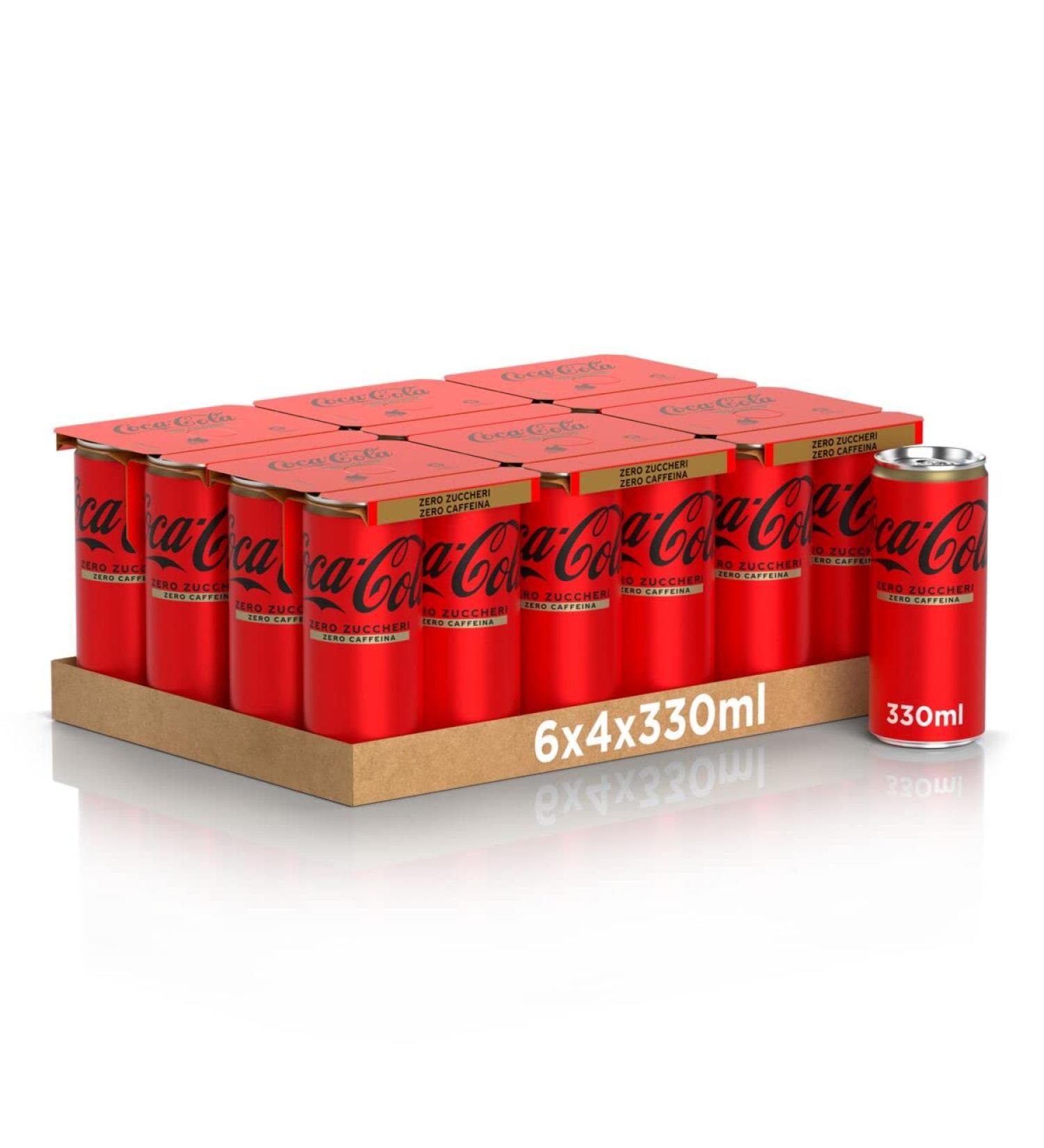  Coca-Cola Coca-Cola Zero Sans caf ine 24 Latex de 330 ml Pot 100 % recyclable Bevanda Analcolique - Buy Online on GoSupps.com