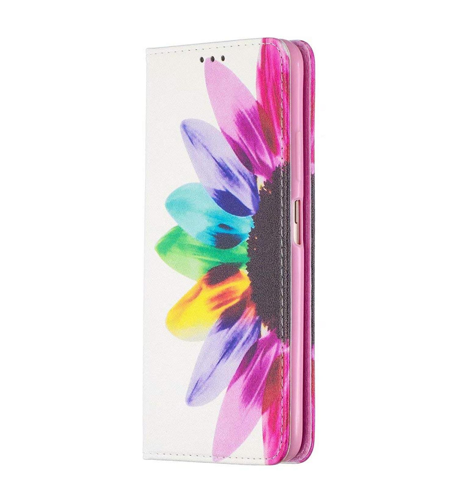 Magon Sunflower Wallet Case for Samsung Galaxy A02S - PU Leather Card Compartment Folding Cover - Buy Online on GoSupps.com