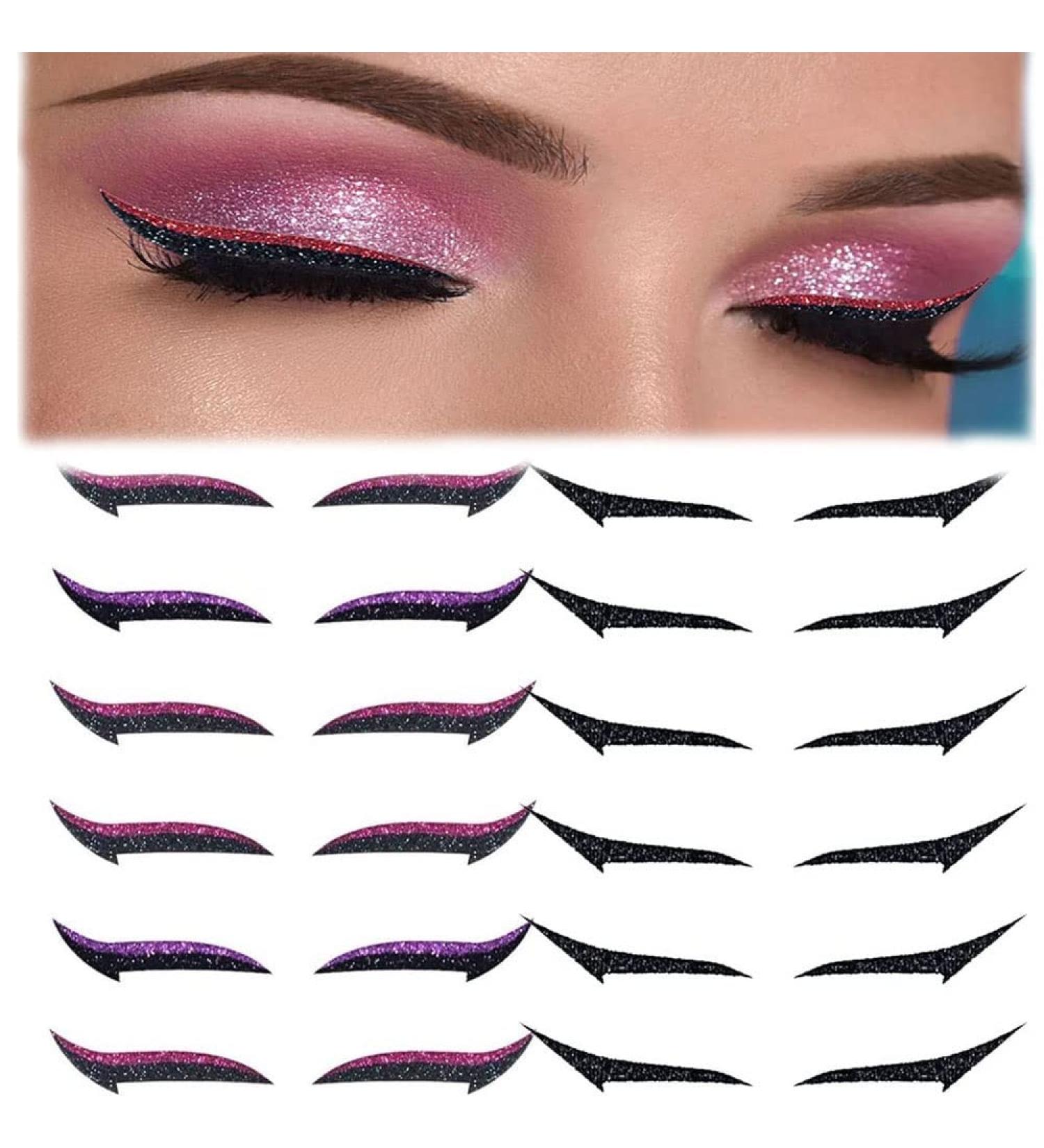 12 Pair Stick On Eyeliner Strips Stick On Glitter Eyeliner Stick On Eyeliner Glitter Double Eyelid Tape Eye Line Strip (Color : 12 Pairs-e) - Buy Online on GoSupps.com