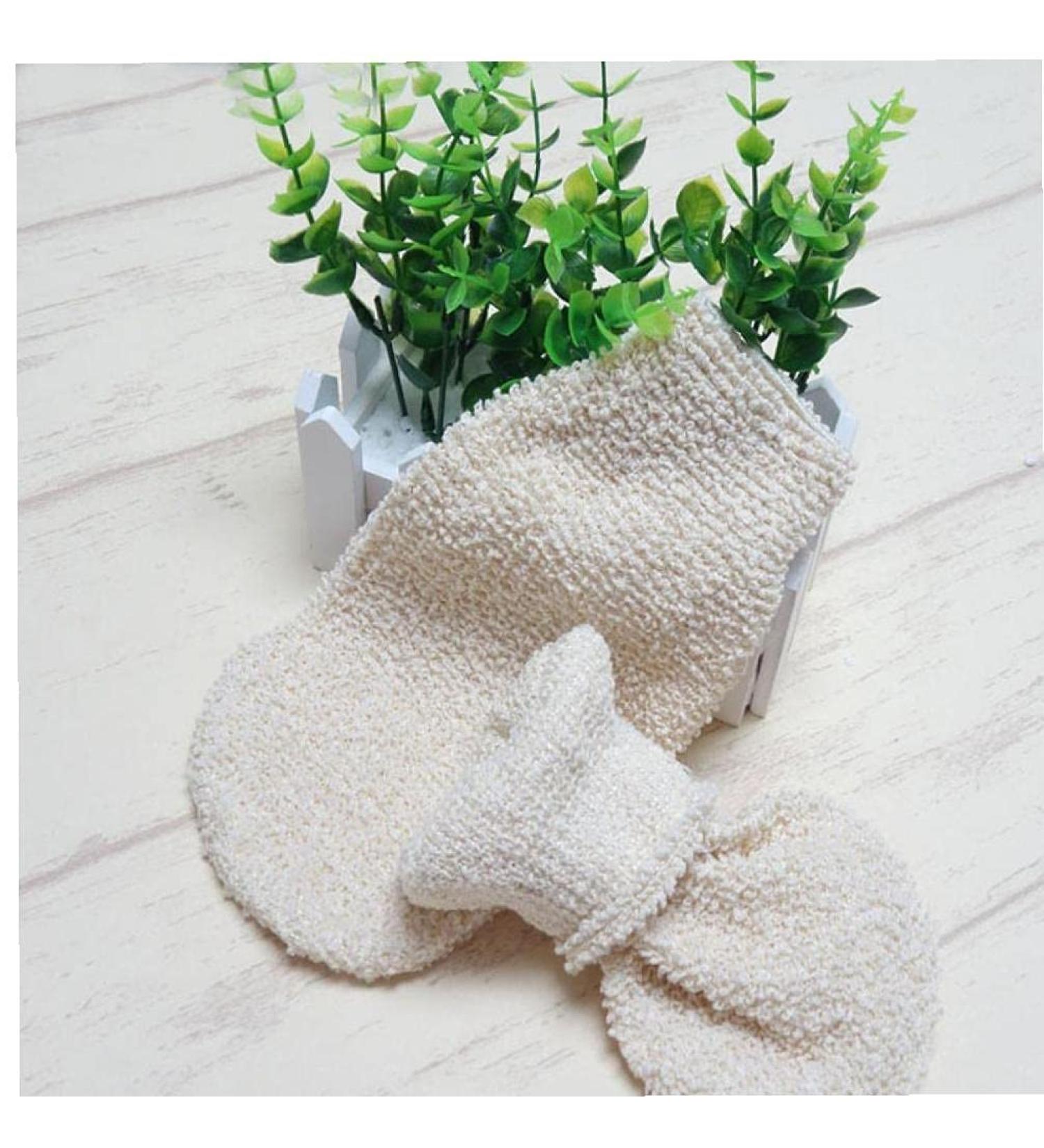 TOSSPER Bath Hemp Gloves - Exfoliating Shower Mittens for Spa-like Skin Care | International Shipping - Buy Online on GoSupps.com