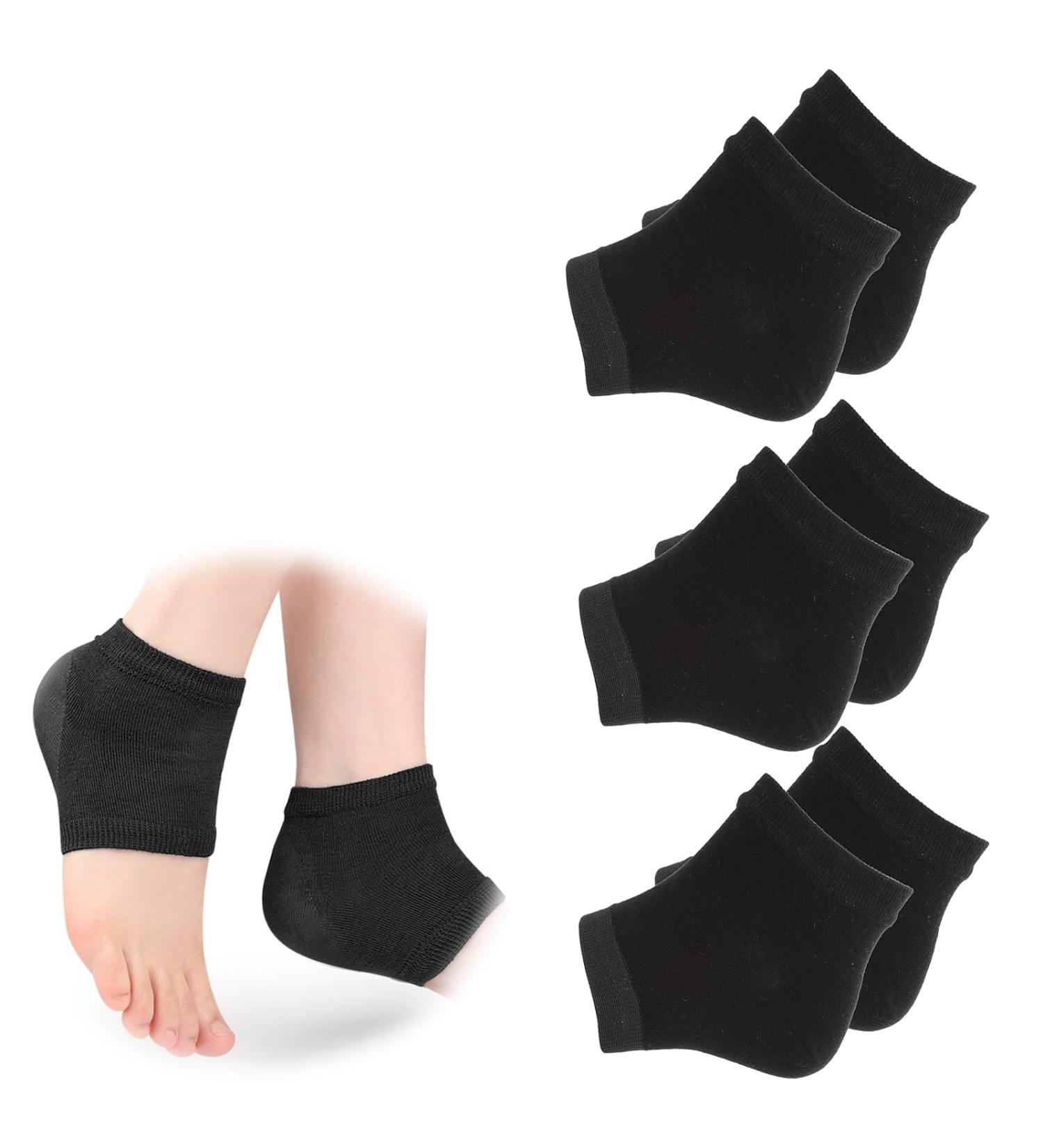 Moisturizing Gel Heel Socks Silicone Open Toe Socks Cotton Socks for moisturising Suitable for Cracked Heel Treatment(3 Pairs) - Buy Online on GoSupps.com