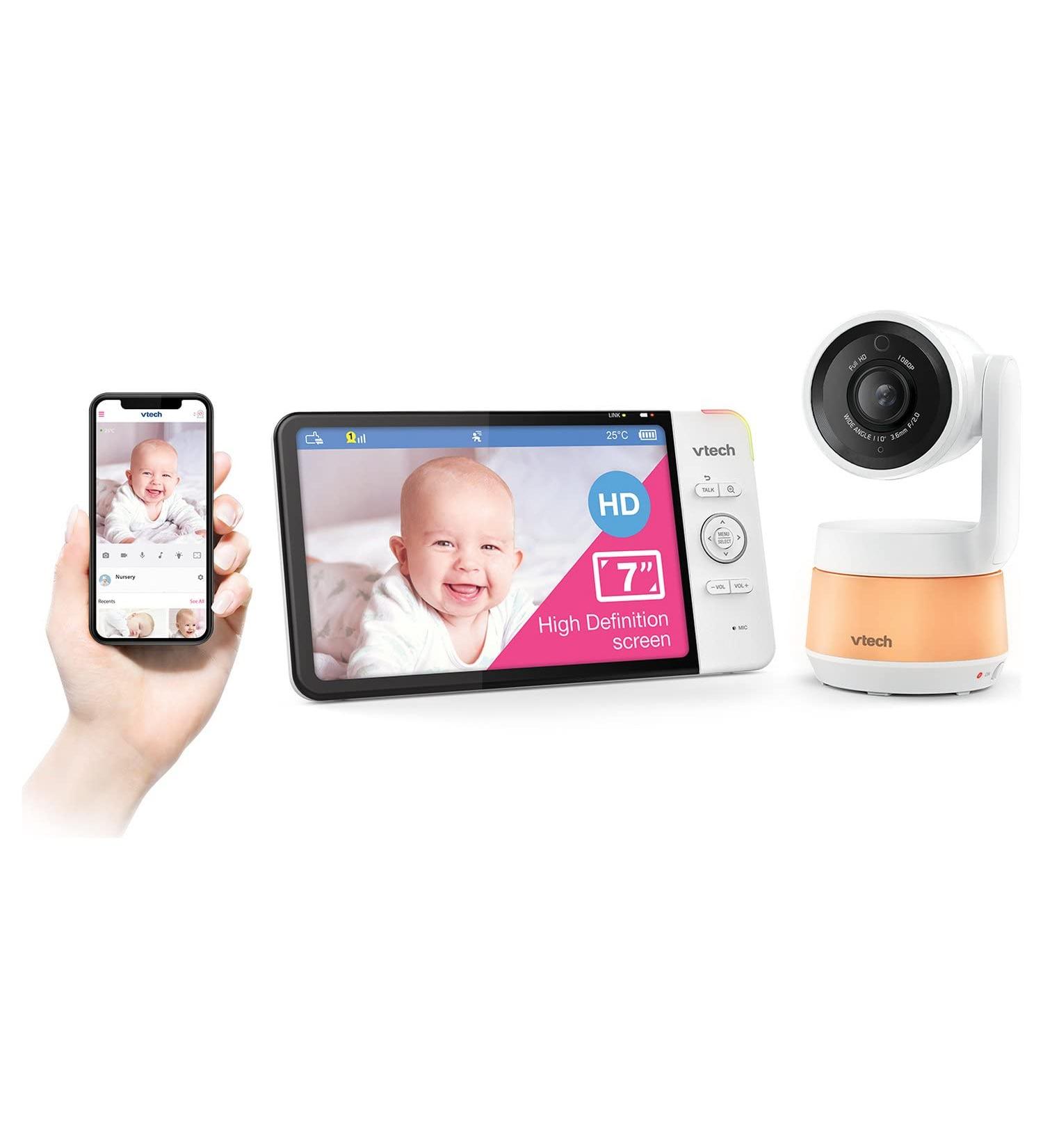 VTech Smart Video Baby Monitor RM7767HD - 7'' Display, Multi-Colour Night Light (Renewed) - White - Buy Online on GoSupps.com
