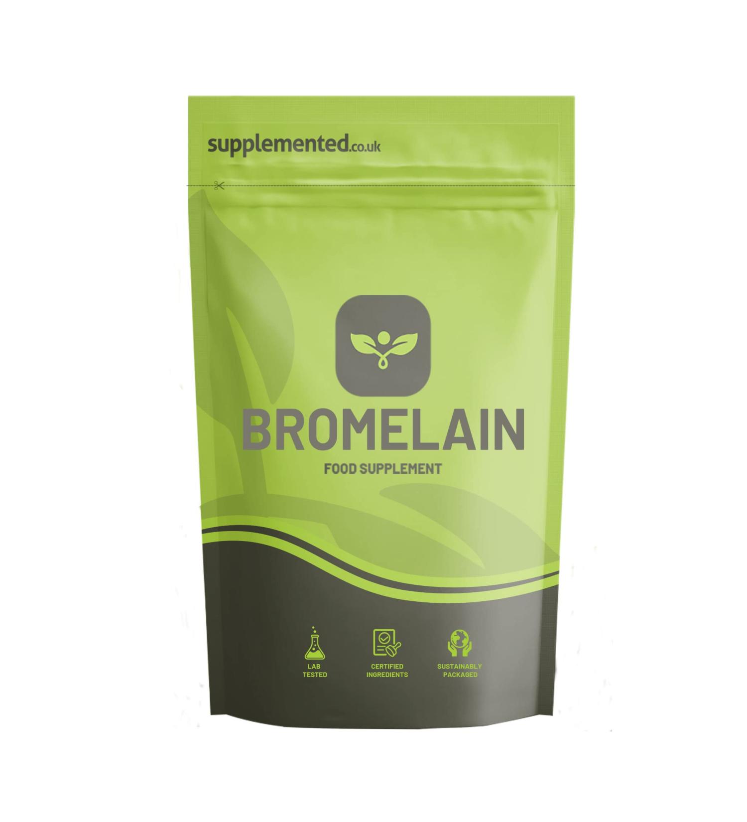 Bromelain 350mg Supplement 90 Capsules - High Strength Digestive Enzyme - Pineapple Extract - UK Made - Pharmaceutical Grade - Buy Online on GoSupps.com