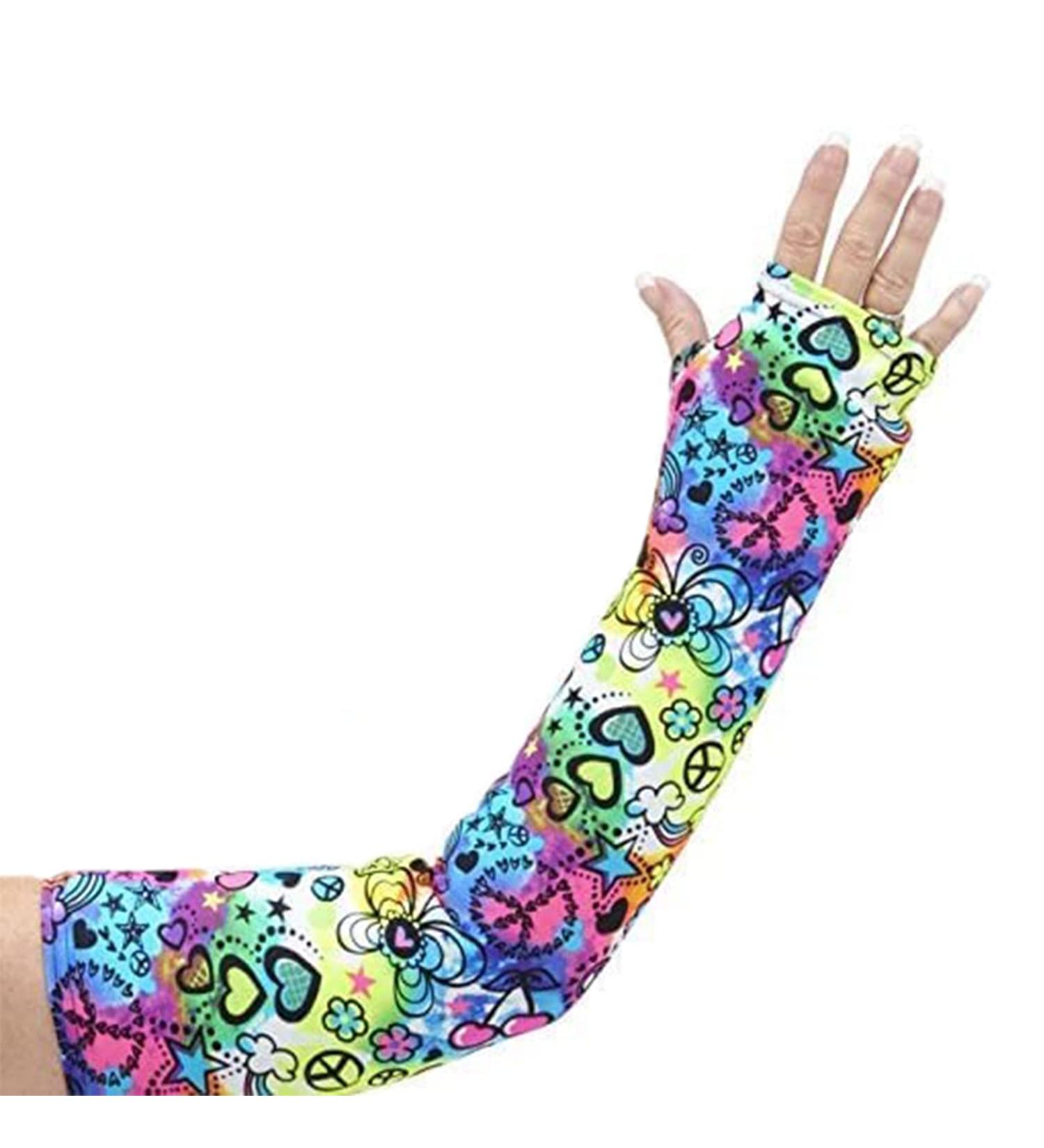 CastCoverz! Designer Arm Cast Cover - Peace of Fun - Medium Long: 21" Length X 12" Circumference - Removable and Washable - Made in USA Medium (Pack of 1) Peace of Fun - Buy Online on GoSupps.com