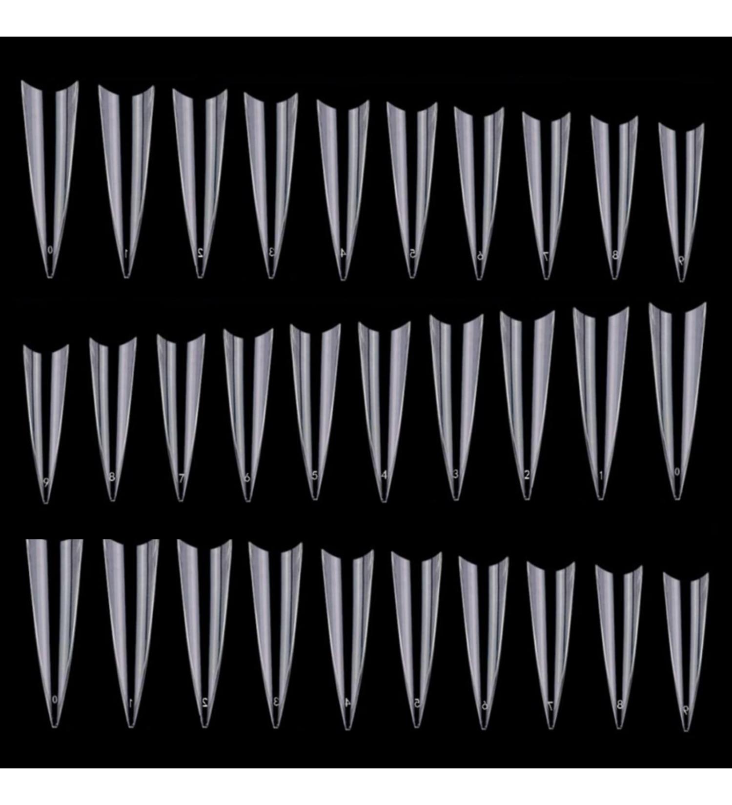 600Pcs Stiletto Nail Tips - Long False Nails Clear Acrylic Half Cover False Nail Tips - Buy Online on GoSupps.com