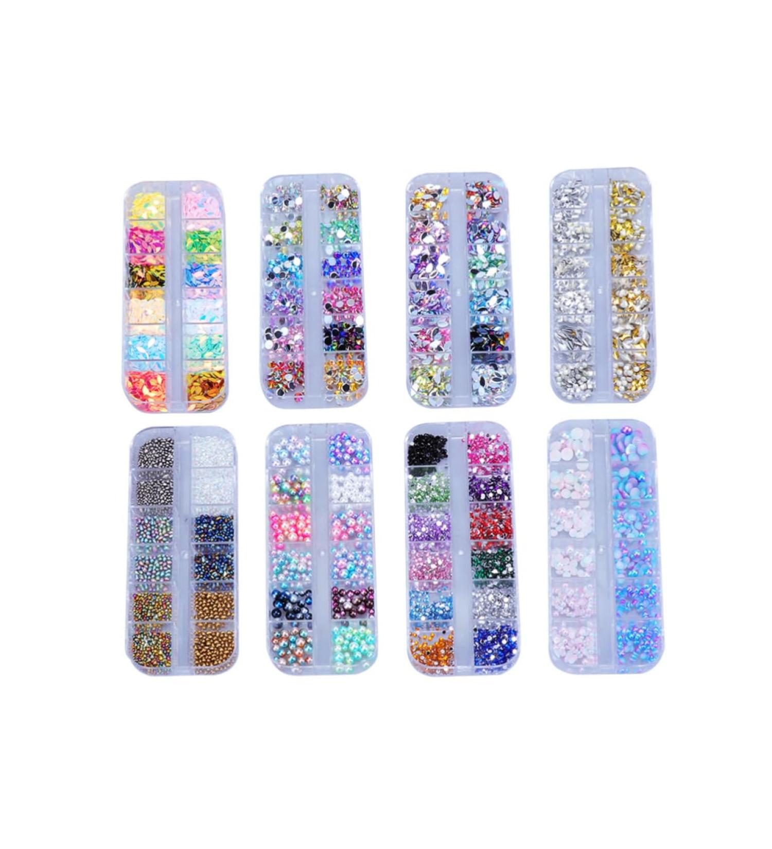 FRCOLOR 8 Boxes Nail Crystals Manicure Kit Nail Accessories Nail Art Sequins Nail Design Kit Nail Sequins Nail Rhinestone Pixie Sticks Nails Rhinestones 3D Nail Art Stickers Material Rivet - Buy Online on GoSupps.com