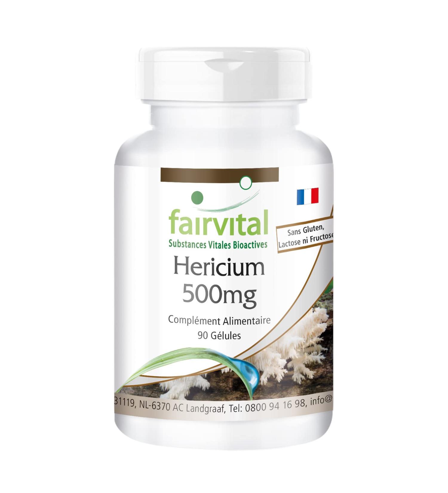 Fairvital | Hericium 500mg VEGAN - Highly dosed - 90 capsules - Hericium - mushroom powder - Buy Online on GoSupps.com