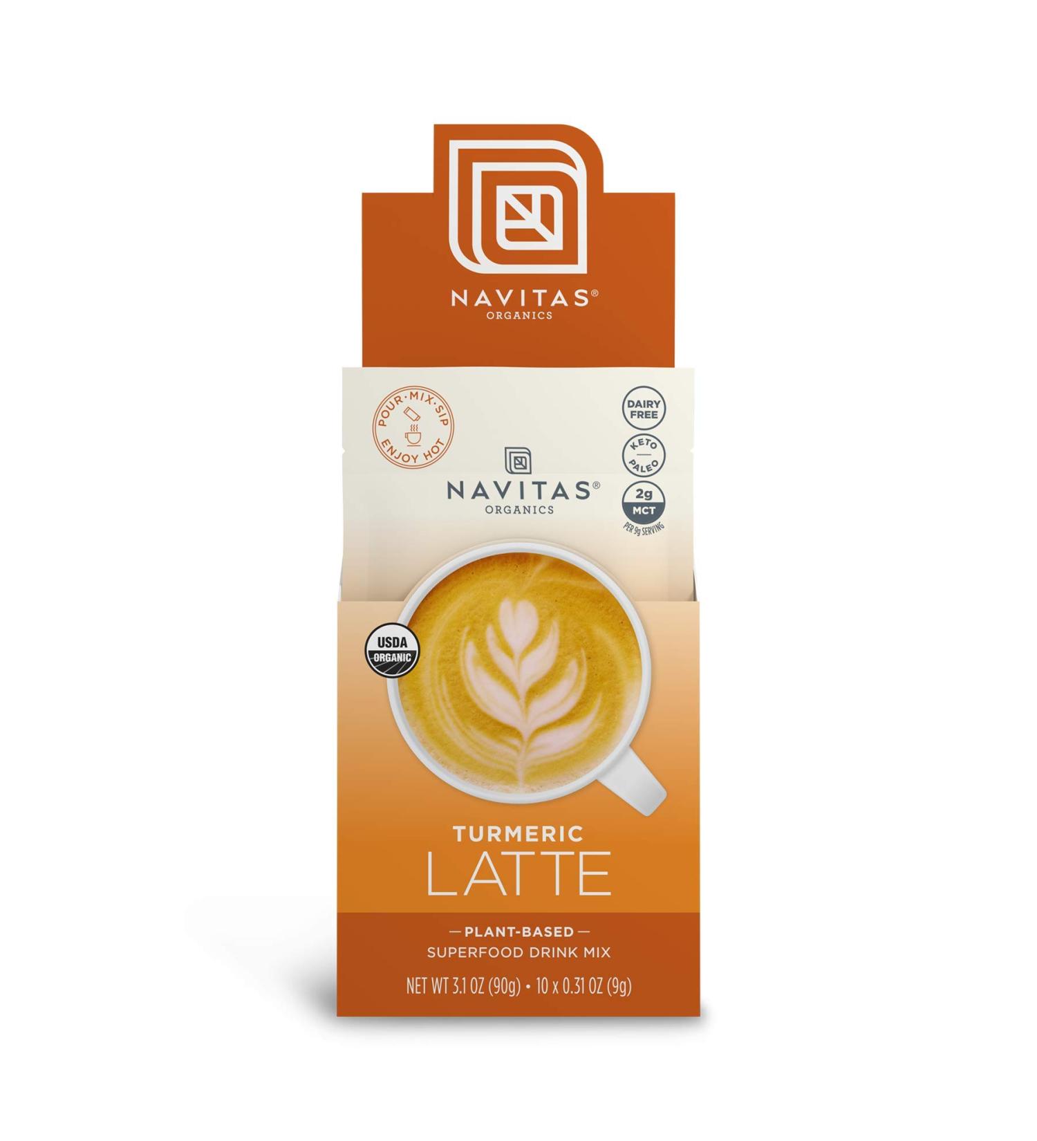Navitas Organics Turmeric Latte Powder | Organic, Non-GMO, Dairy-Free | 10 Single Servings (3.1 oz) - Buy Online on GoSupps.com