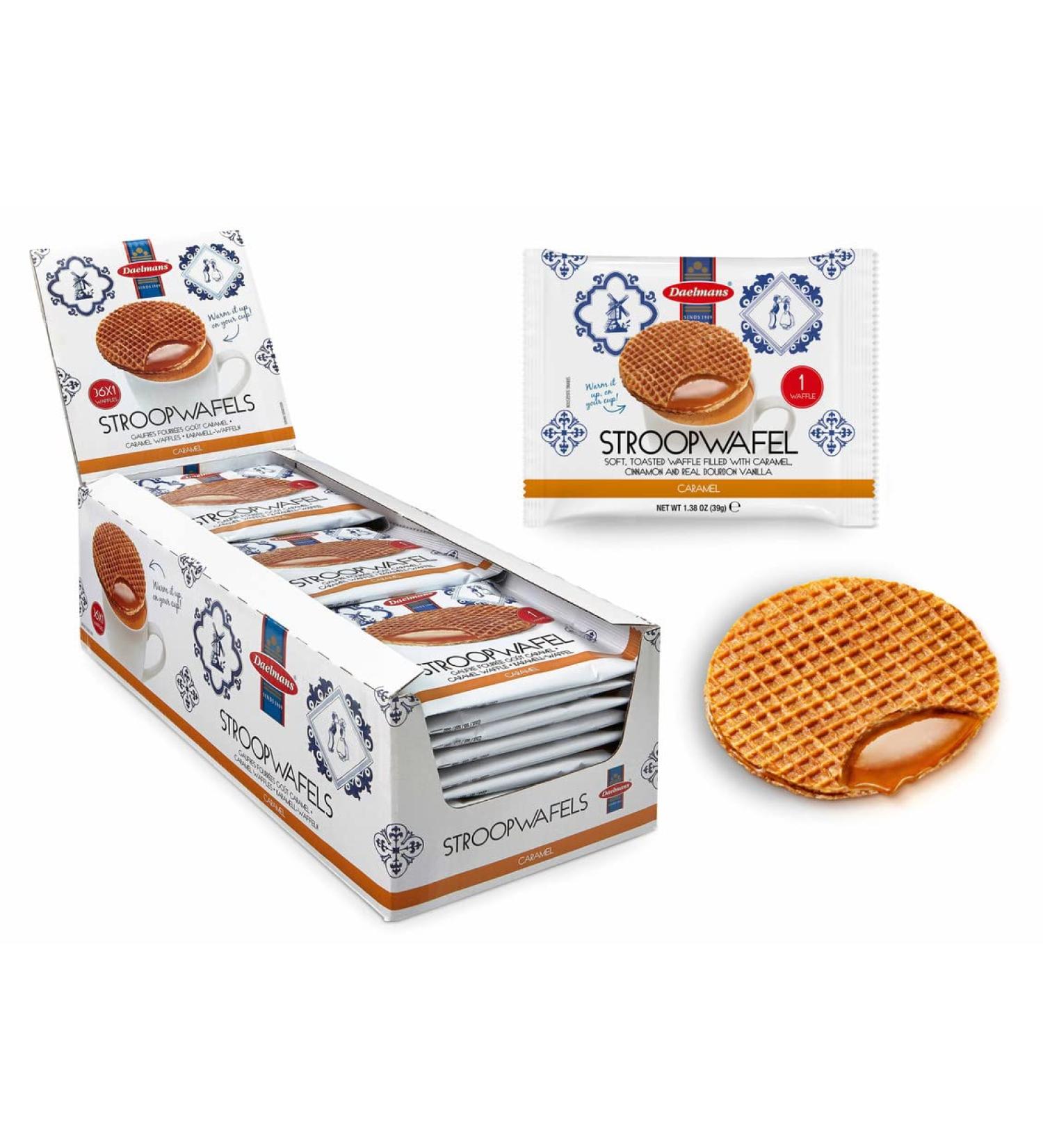 Daelmans Stroopwafels - Multipack: 4 boxes of 39 g x 36 (Single Pack) in a Box - Authentic Dutch Caramel Waffle - Stroopwaffels - Buy Online on GoSupps.com