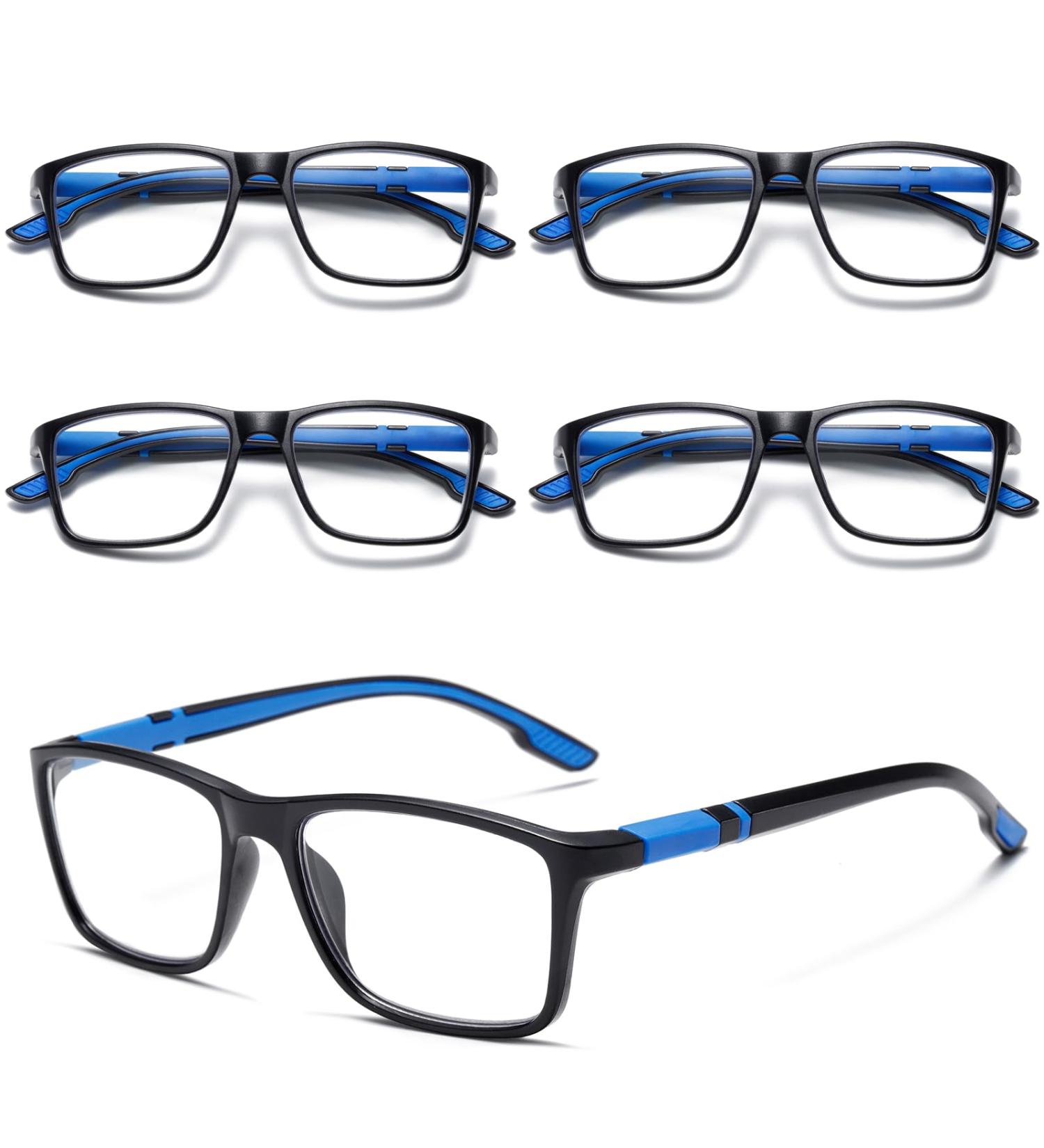 Viseng 5-Pack Reading Glasses for Men & Women - Blue Light Blocking Anti-Glare Lightweight Sports Style Eyeglasses (2.5 Diopters - Buy Online on GoSupps.com