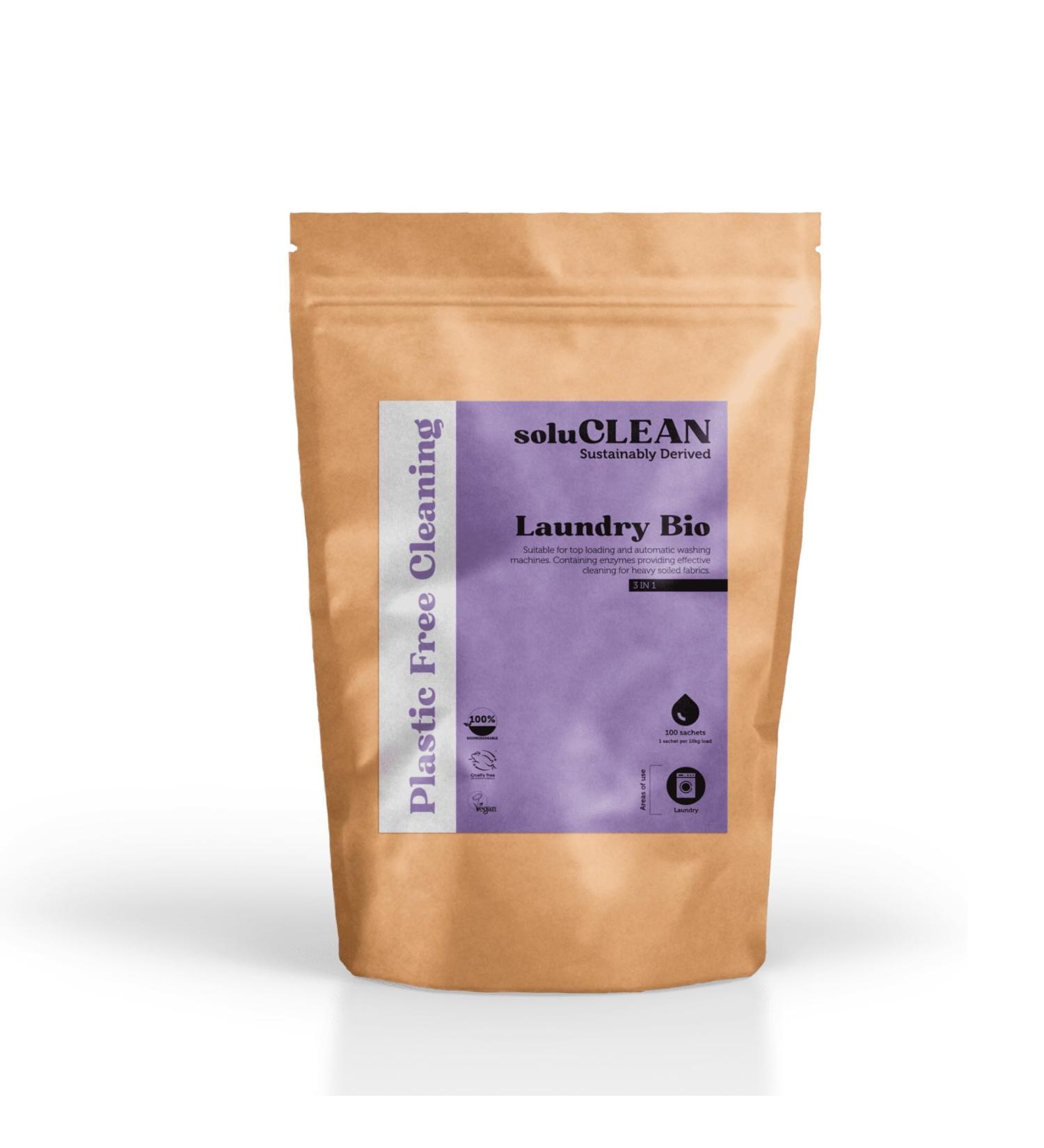 Soluclean Laundry Bio Plastic Free Cleaning (One Packet of 100 Sachets)