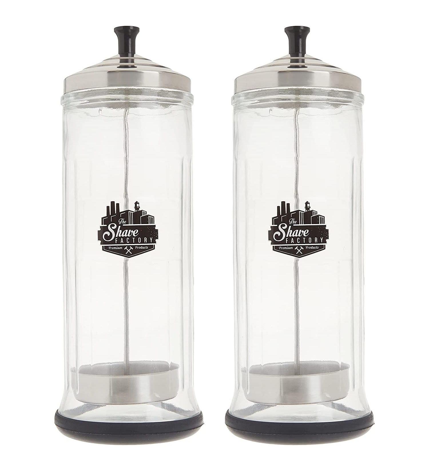 Shave Factory Professional Grade Disinfectant Jar - Large Glass Barber Solution - Buy Online on GoSupps.com