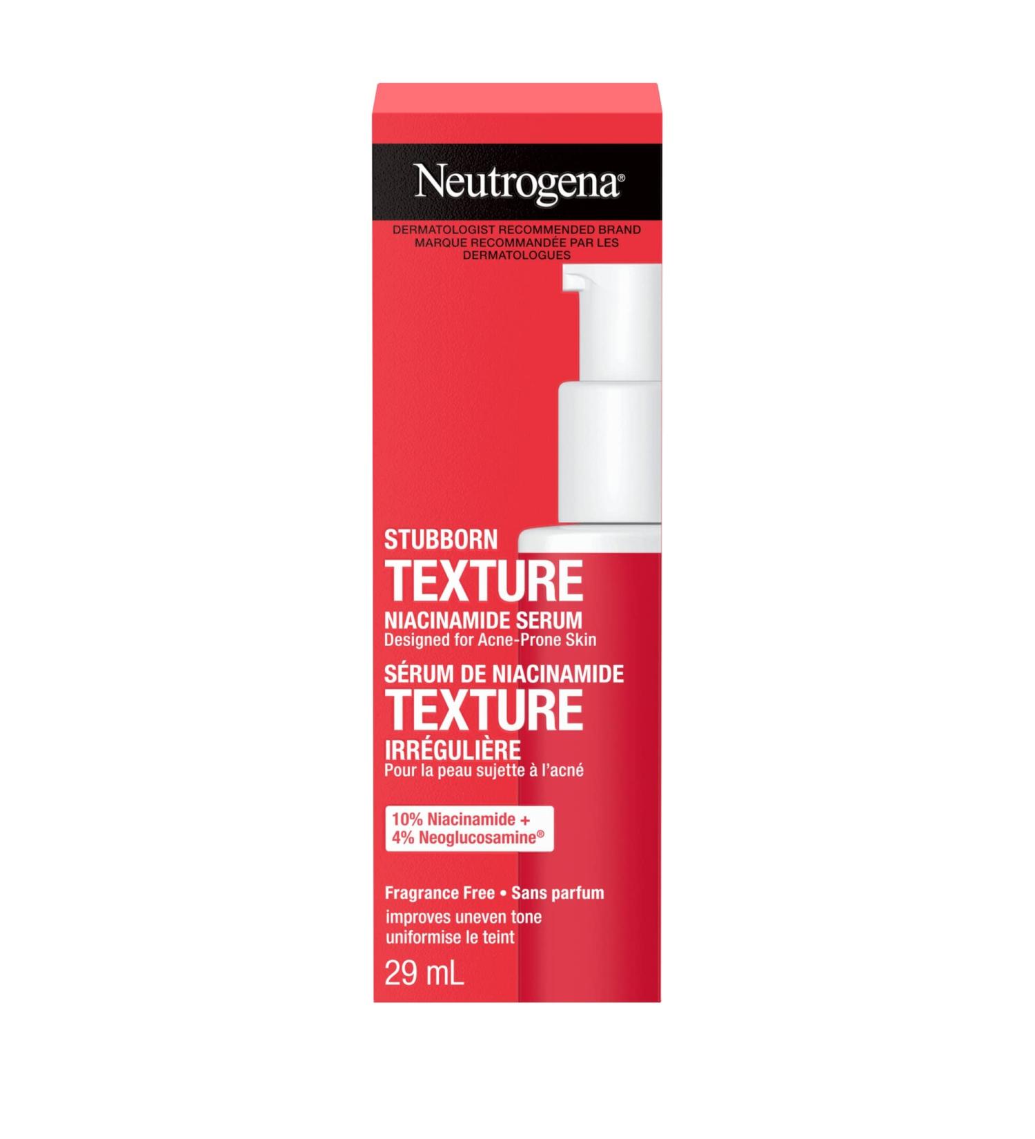 Neutrogena Stubborn Texture Niacinamide Serum Paraben Free Improve Uneven Skin Facial Exfoliator Fragrance-Free 29-mL - Buy Online on GoSupps.com