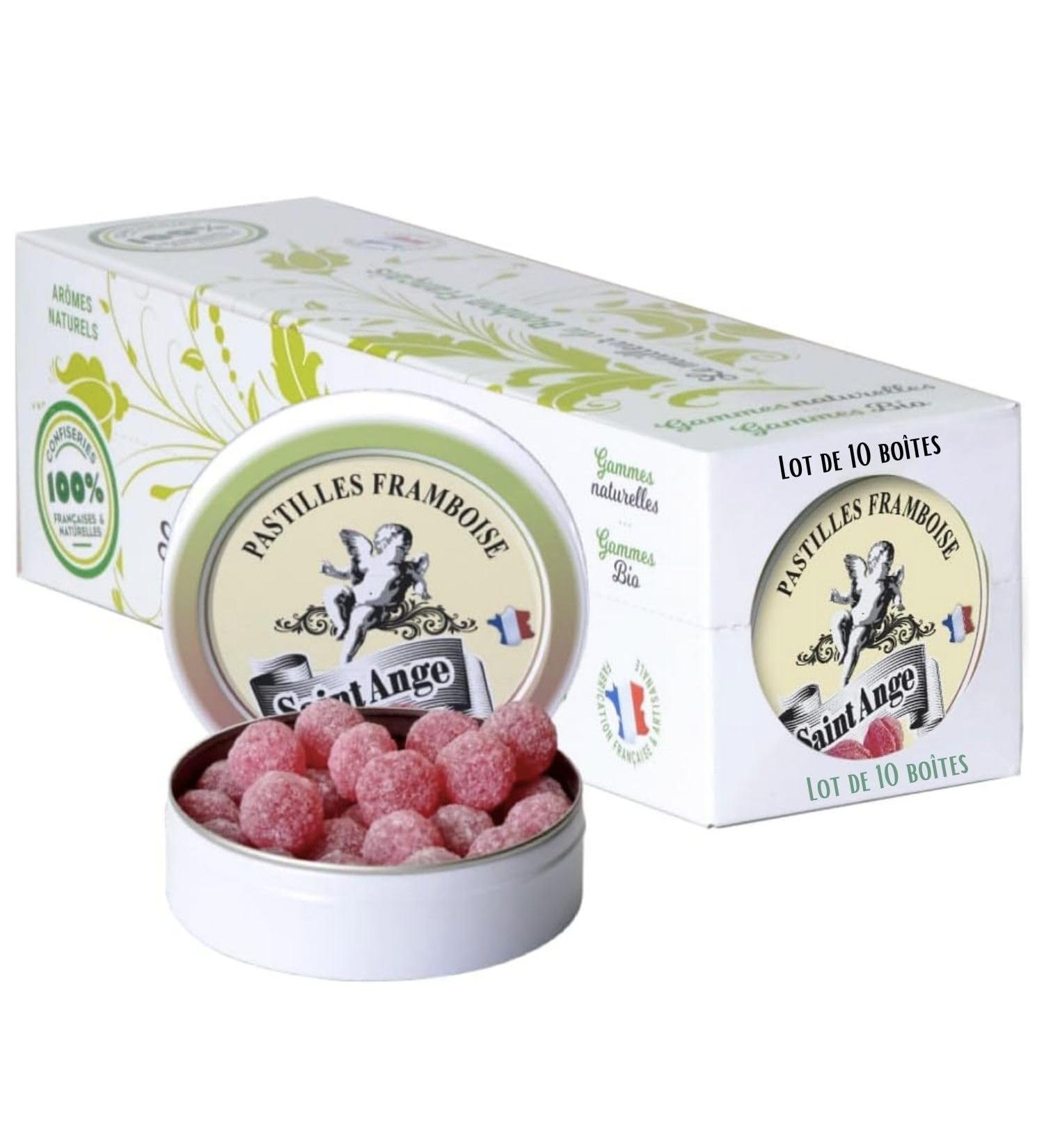 Set of 10 Boxes Raspberry Pastilles Sant'Angelo Raspberry Traditional Sweets 100% French Raspberry - Buy Online on GoSupps.com