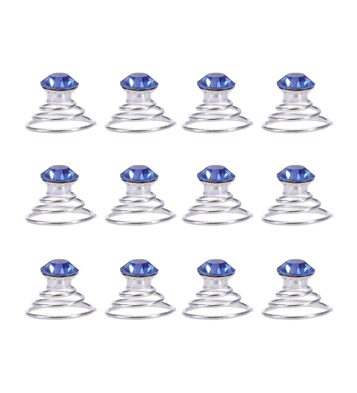 Uonlytech Light Blue Pearl Clip Hair Twists - 12PCS Rhinestone Spiral Hair Pins for Stunning Blue Hairstyles - Buy Online on GoSupps.com