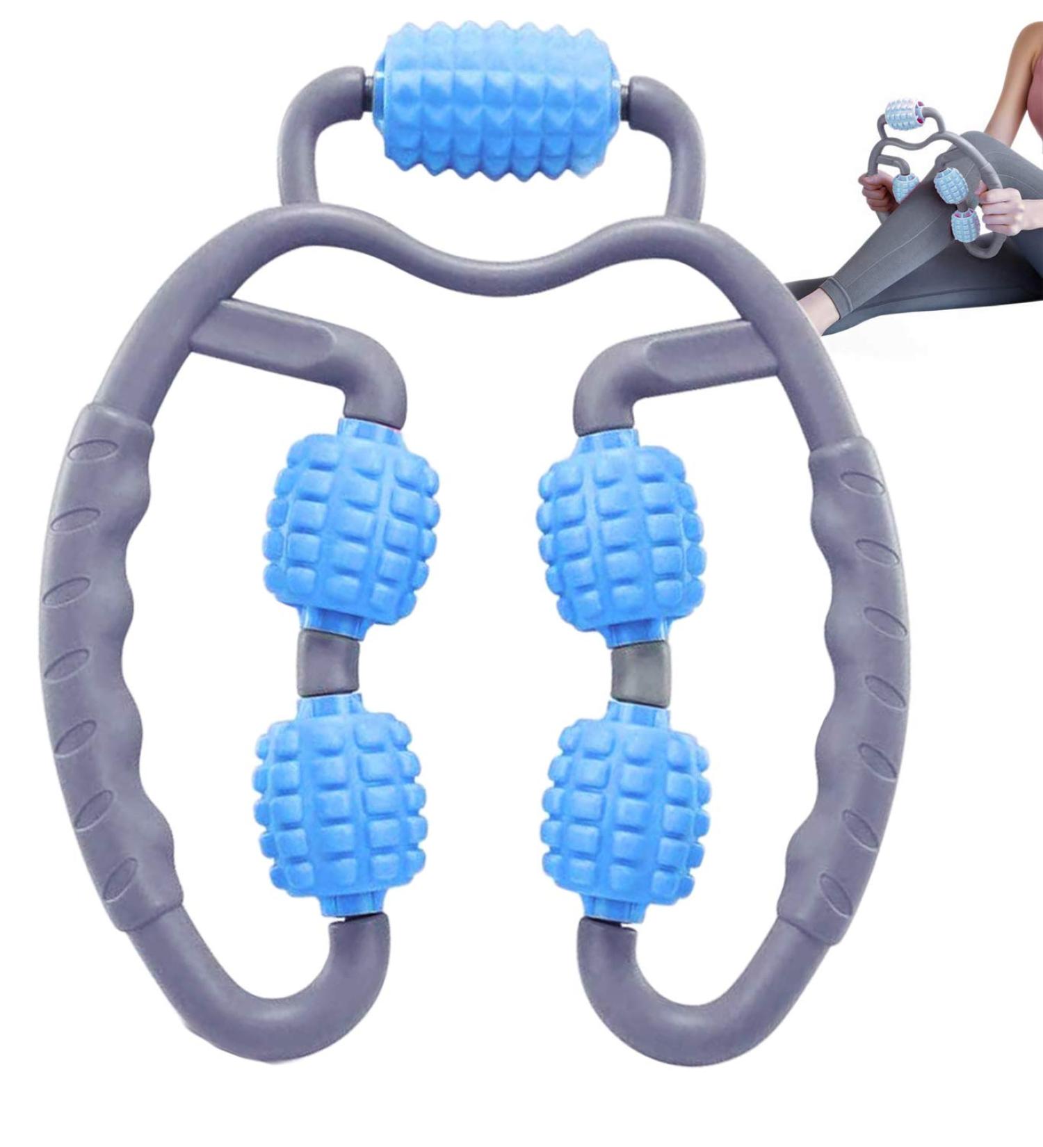 3D Roll Massage Device - Multifunctional Acupuncture Pain Relief for Legs Back & Office - Ideal for Athletes & Dancers (Blue) - Buy Online on GoSupps.com