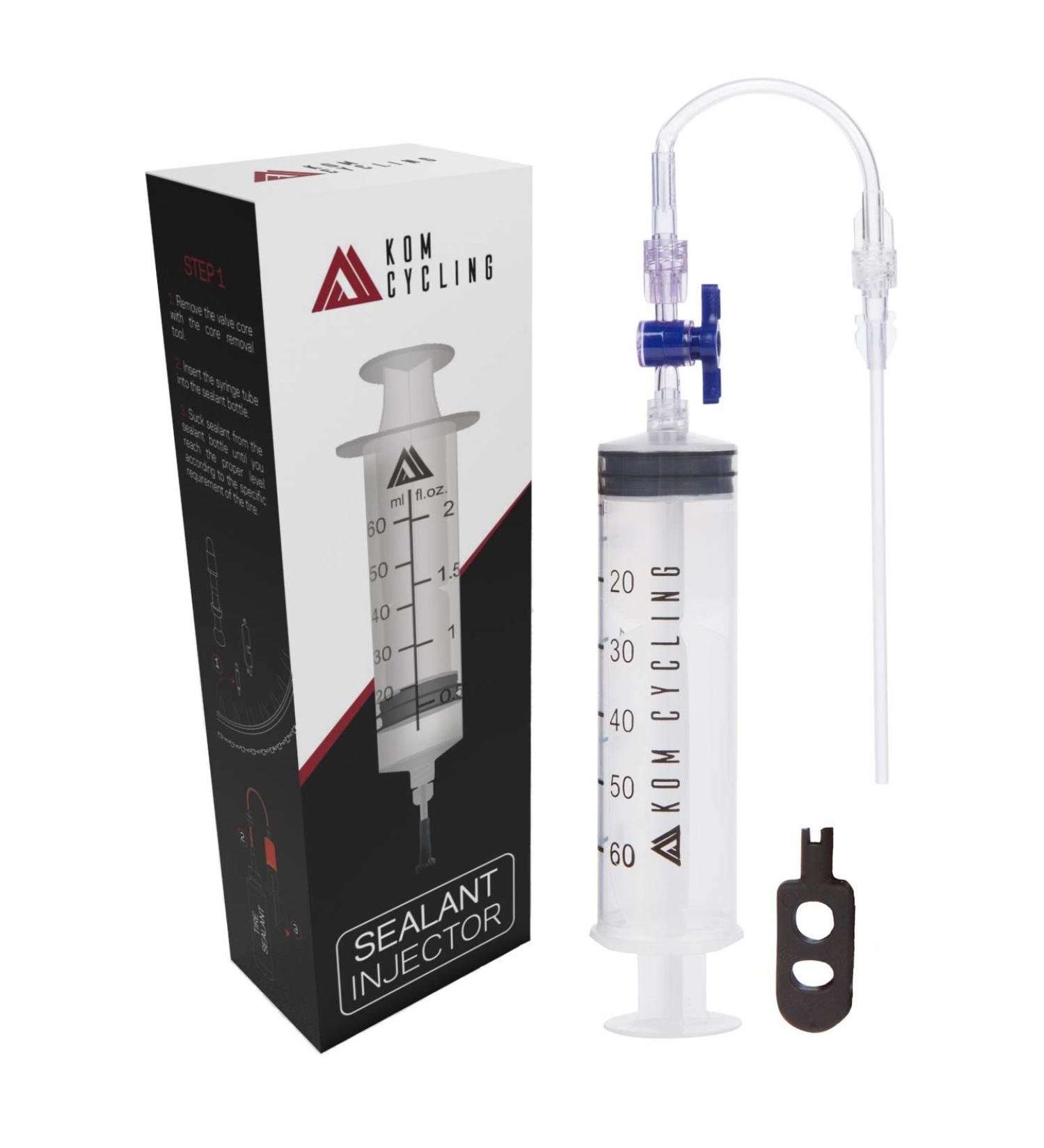 KOM Cycling Tubeless Sealant Injector Syringe & Presta Valve Core Removal Tool for Stans No Tubes - Blue - Buy Online on GoSupps.com