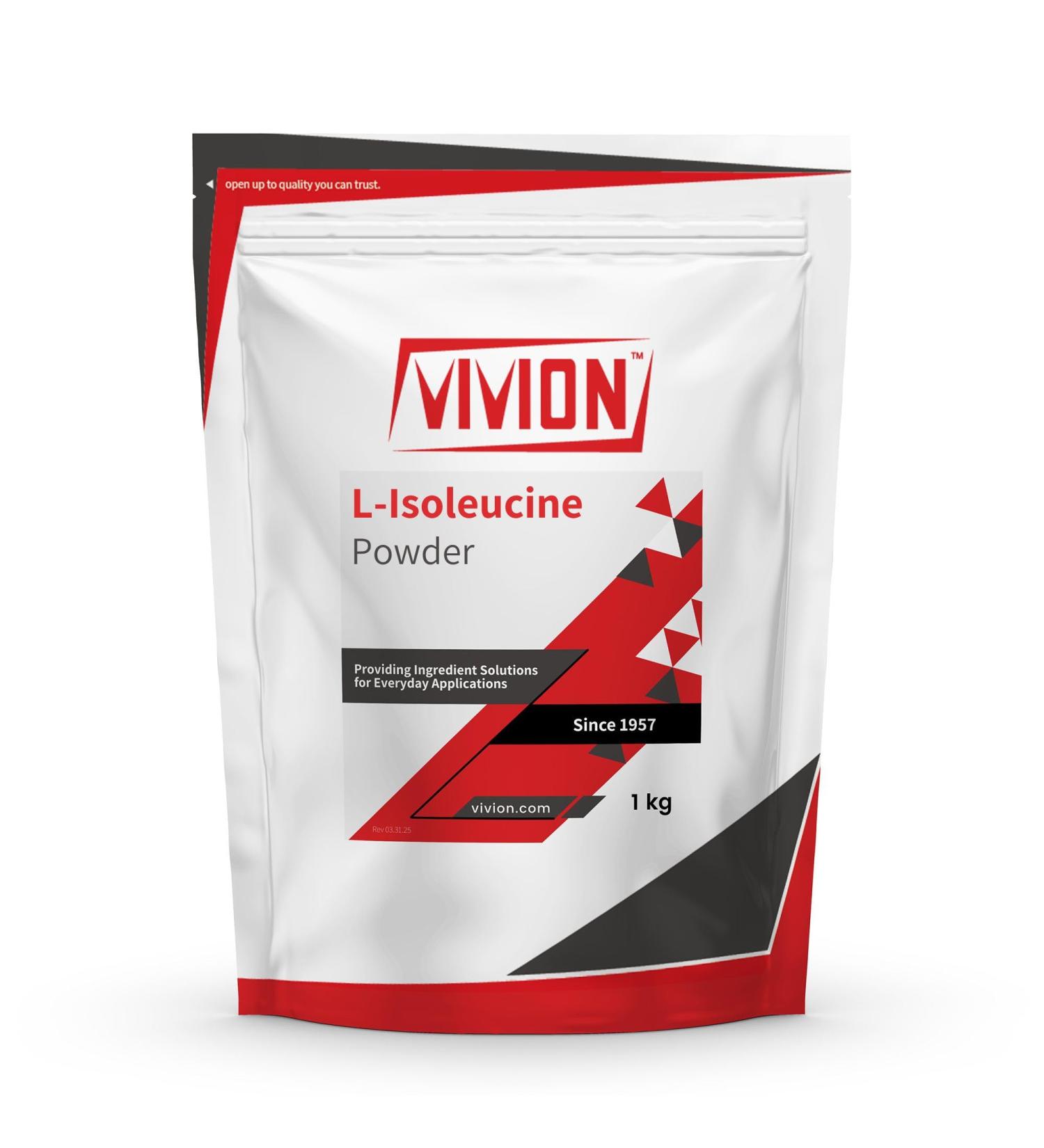Vivion L-Isoleucine Powder - 1 kg (2.2 lb) - Sports Nutrition BCAA Amino Acid - Powdered for Muscle Recovery & Energy Supplement Tablet Capsule Formulations - Buy Online on GoSupps.com