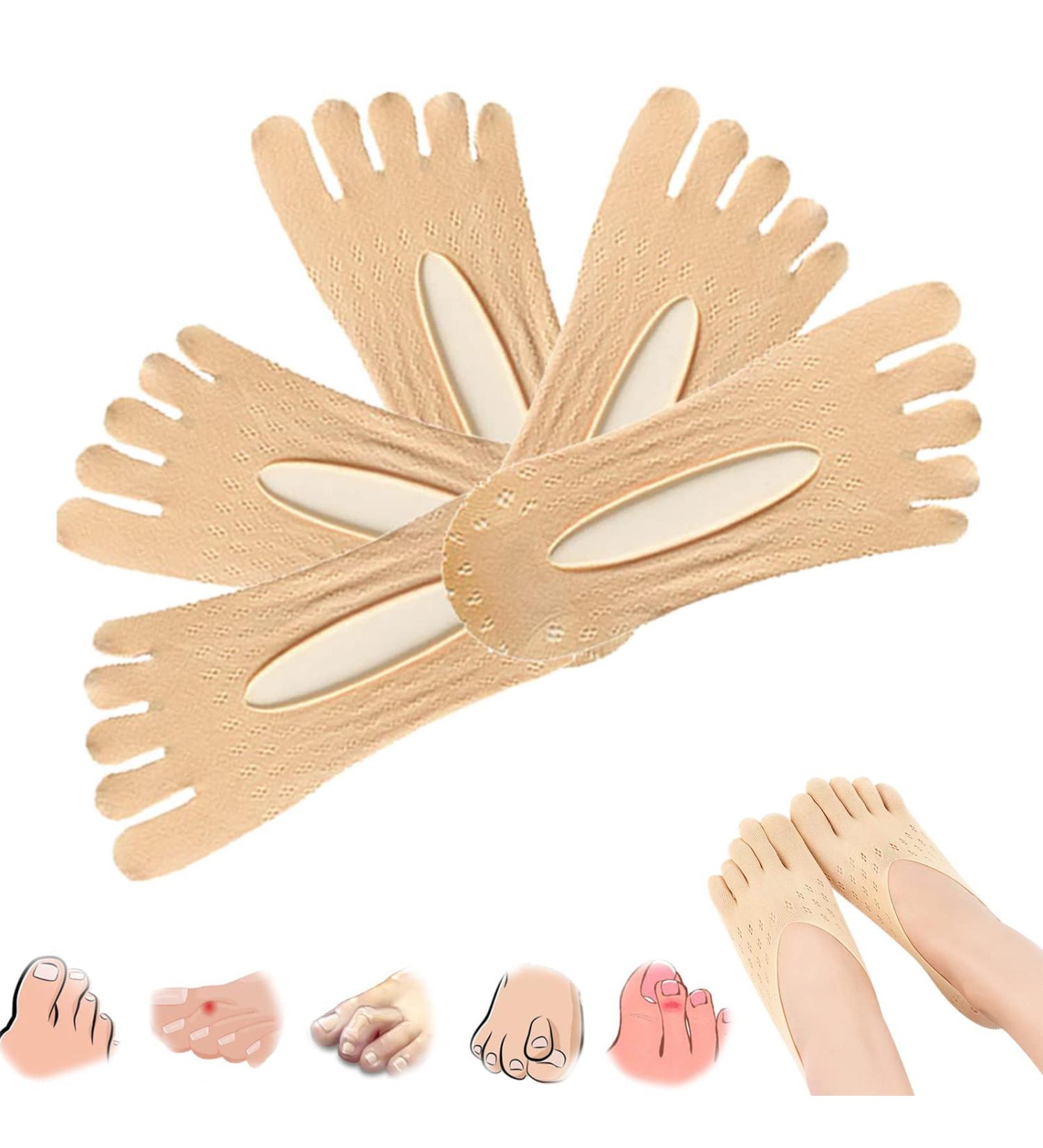 Orthopedic Bunion Relief Socks for Women and Men - Projoint Antibunion Health Socks - Toe Compression and Alignment - 5 Pairs Beige - Buy Online on GoSupps.com