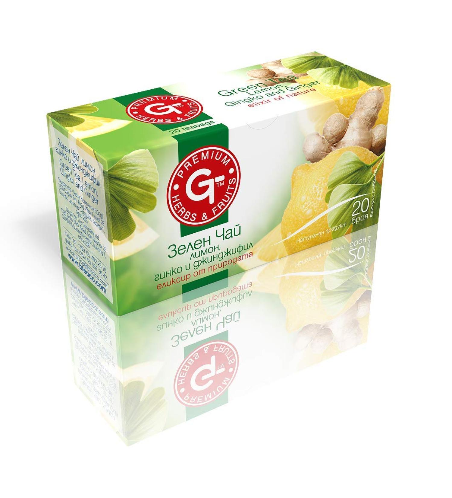 KUKER - Green Tea Lemon & Ginger Blend 20 Tea Bags: Ginger Lemon Tea Bags Mix GT Series | Lemon and Ginger Tea Bags Infusion Calming Green Tea Calm Tea Bags 30g - Buy Online on GoSupps.com