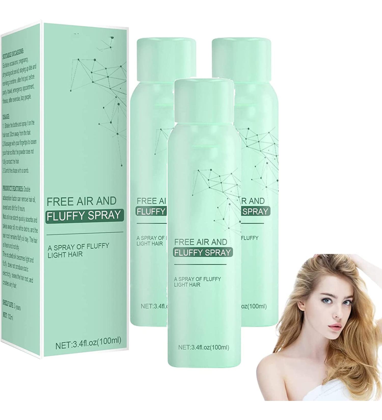 LONGLUAN Leave-in Dry Hair Spray (3Pcs) - Oil-control Fluffy Volume Hairspray 3.38 oz for All Hair Types - Buy Online on GoSupps.com