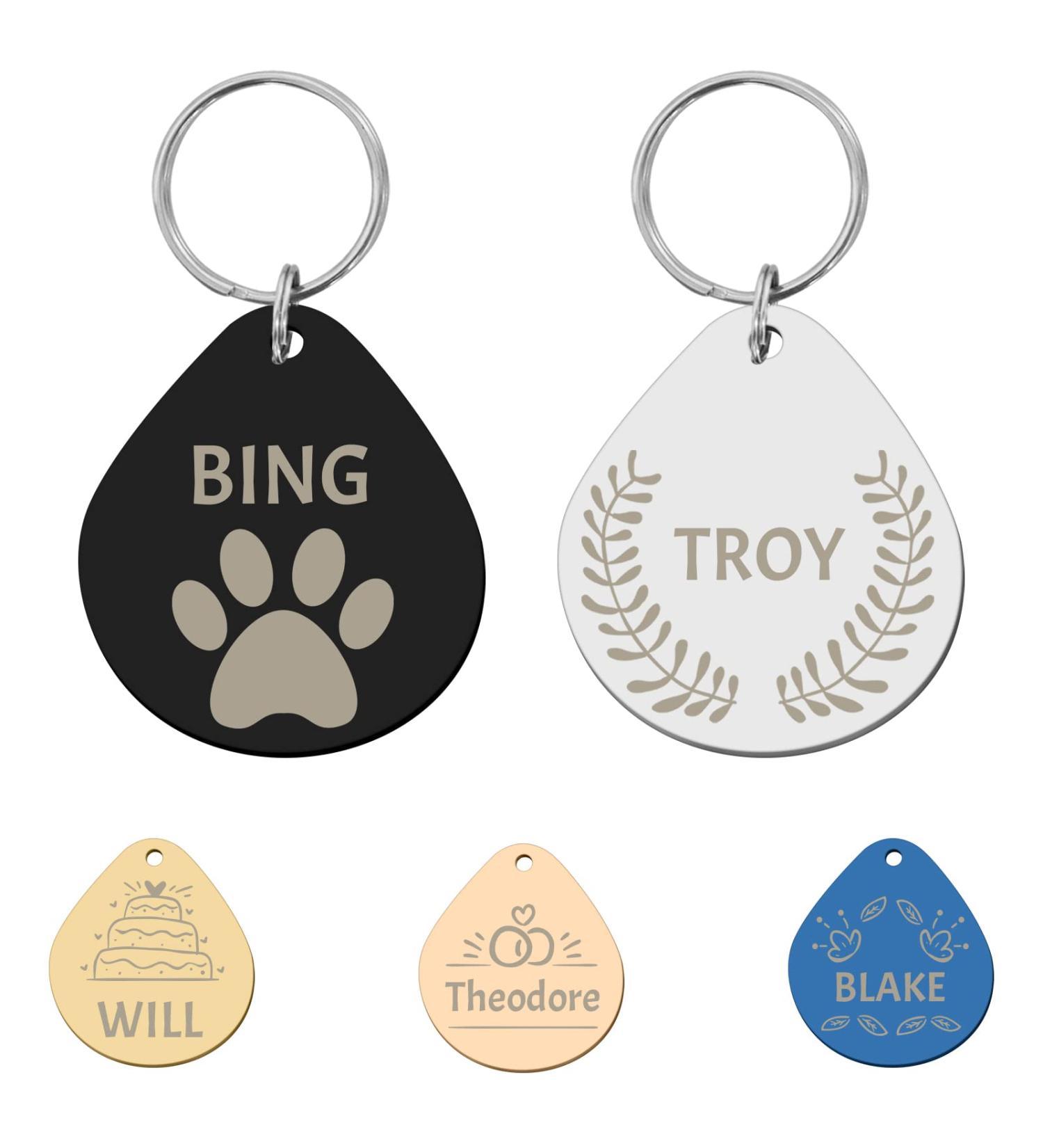 Custom Engraved Dog Tags - Stainless Steel Personalized Pet ID Tags for Dogs & Cats | Various Shapes Available - Buy Online on GoSupps.com