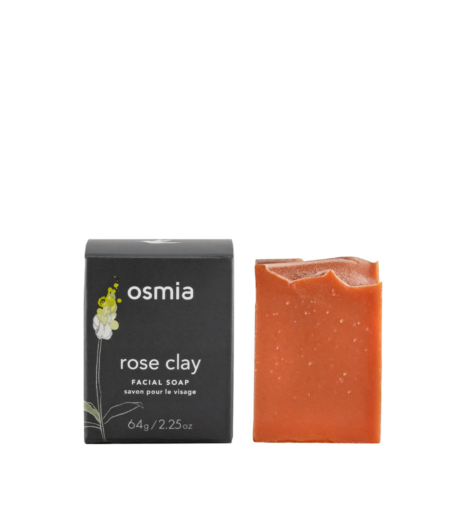 Osmia Natural Rose Clay Facial Soap Bar - Clean Beauty for Healthy Skin (2.25 oz | 64 g) - Buy Online on GoSupps.com