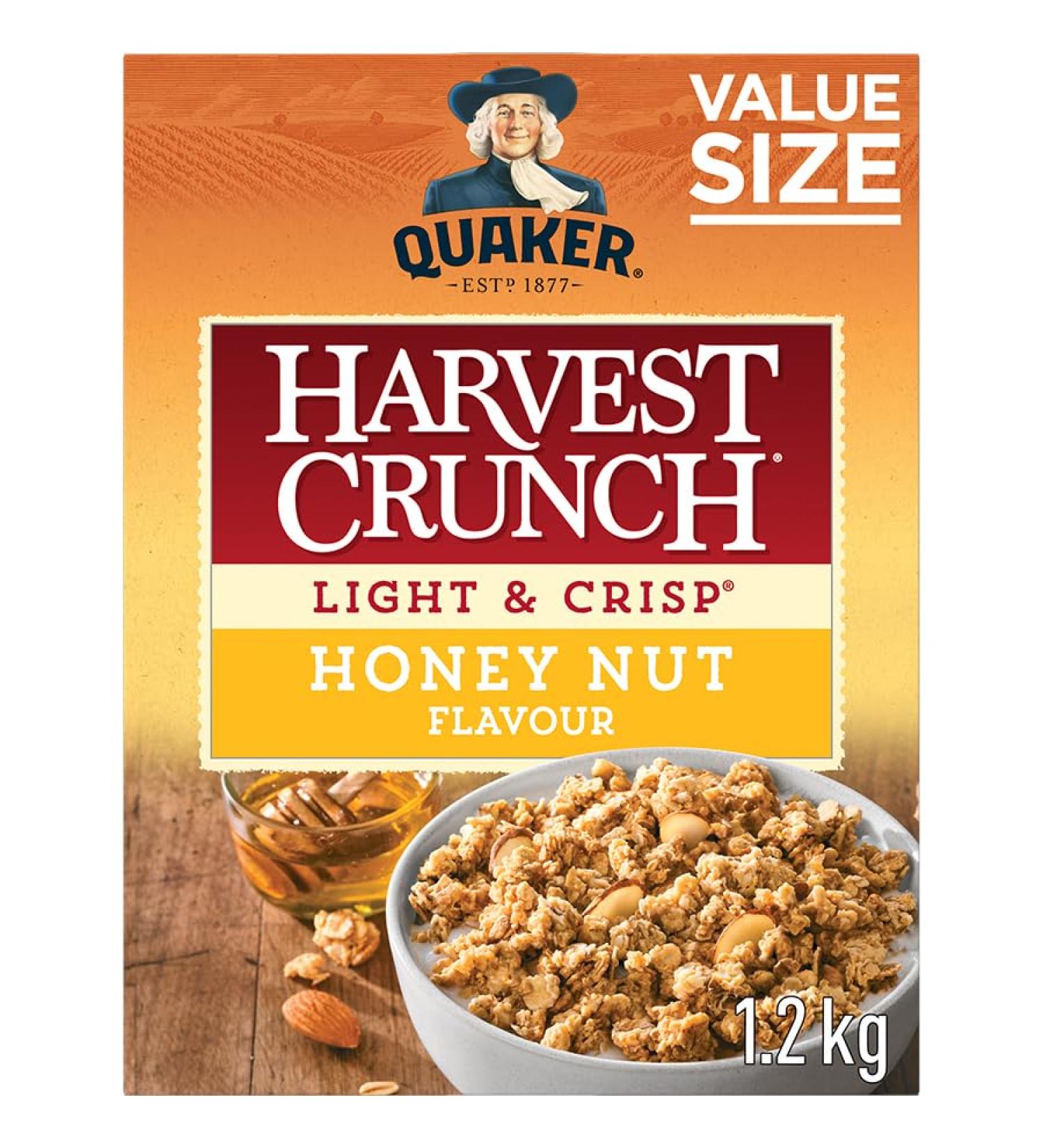 Harvest Crunch Light & Crisp Granola Honey Nut Flavour Value Size 1.2kg - Buy Online on GoSupps.com