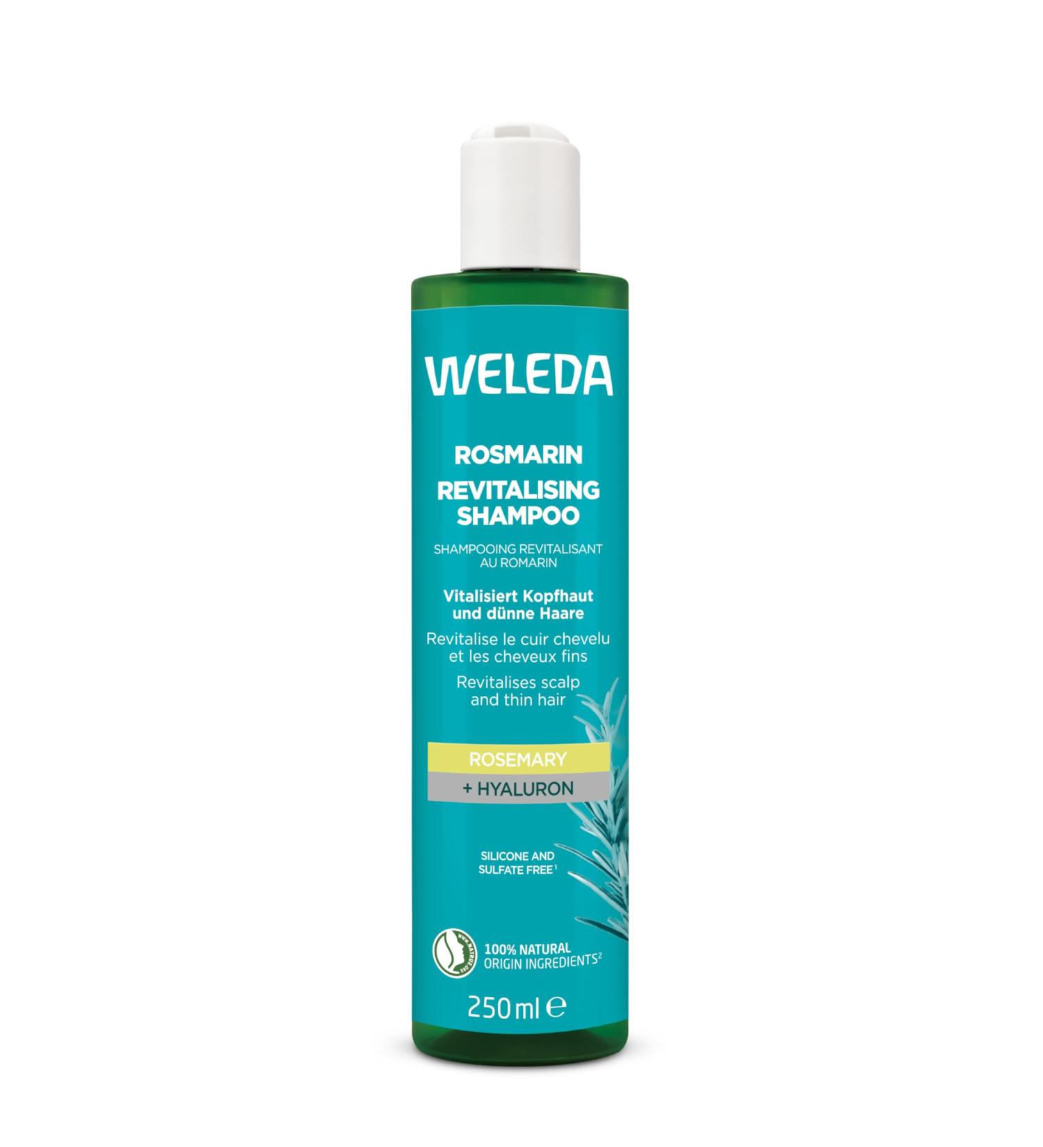 WELEDA - Rosemary Revitalizing Shampoo - Gently cleanses and volumizes hair - Nourishes the scalp - Natrue - 250 ml - Buy Online on GoSupps.com