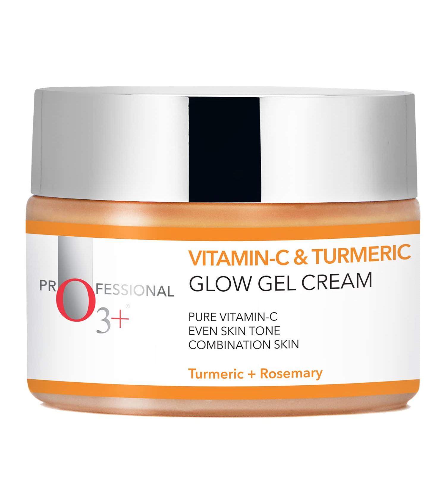 Buy Vitamin C & Turmeric Glow Gel Cream for Men & Women - 50gm | Brightening Skincare with Rosemary - Buy Online on GoSupps.com